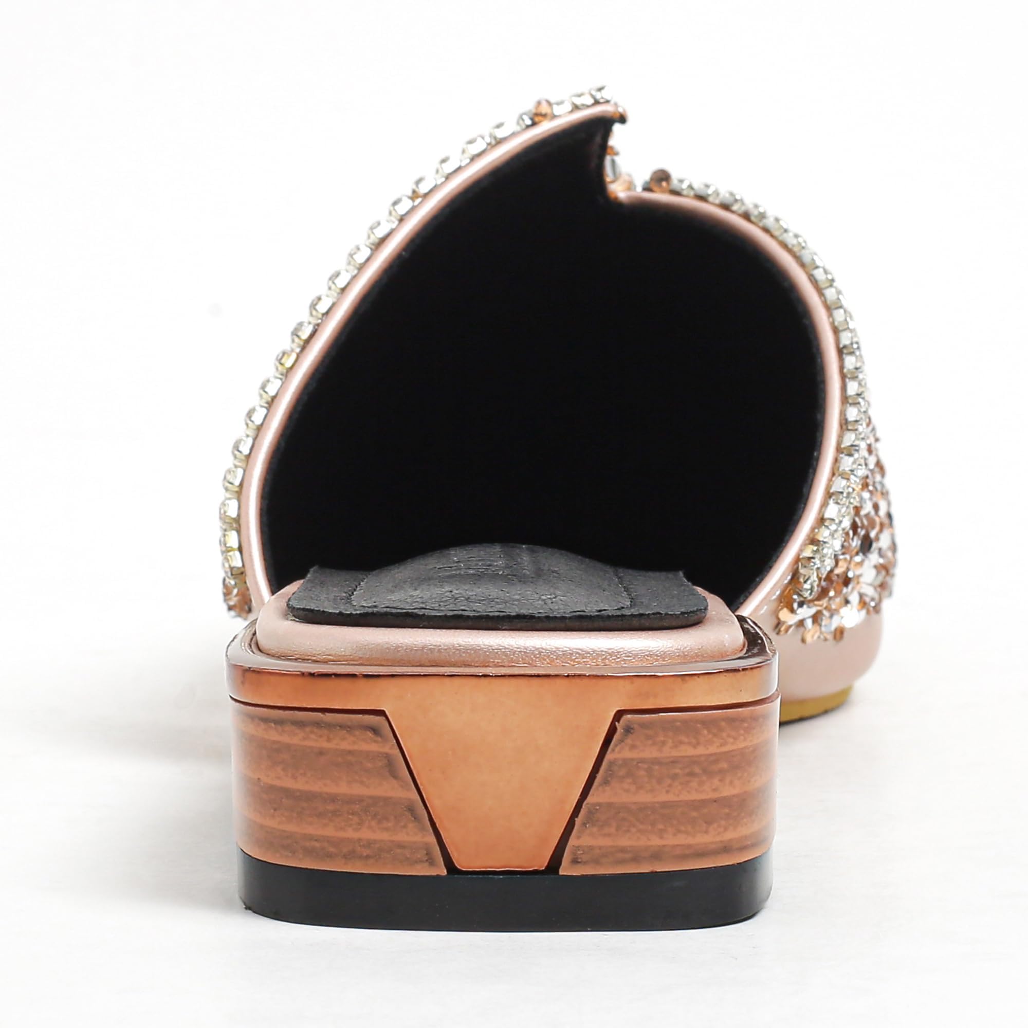 Mules for Women Flats Comfortable Soft Memory Foam Insole Pointed Rivet Mule Shoes