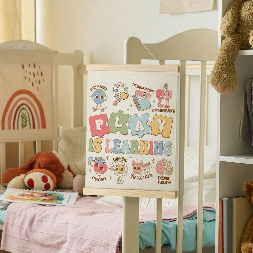 Coquette Teacher Wall Decor - Preppy Teacher Wall Art with Wooden Poster Hanger, for Office & Classroom, 12x16 Inch