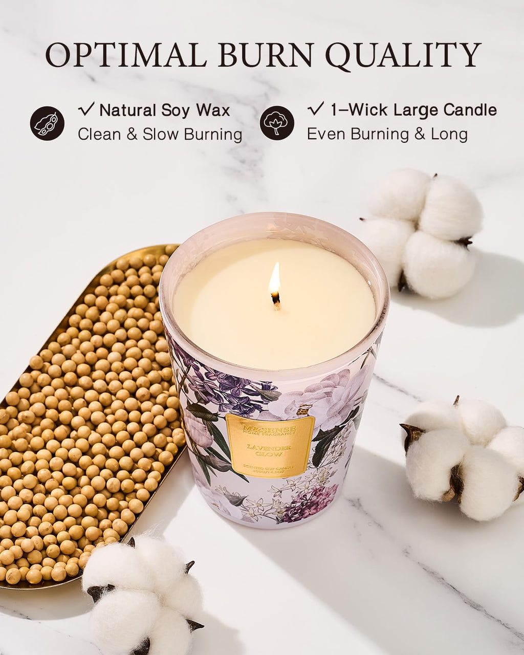 Large Soy Scented Candles, Non Toxic Natural Spring Candles 35oz 150 Hours Long Lasting Slow Burning