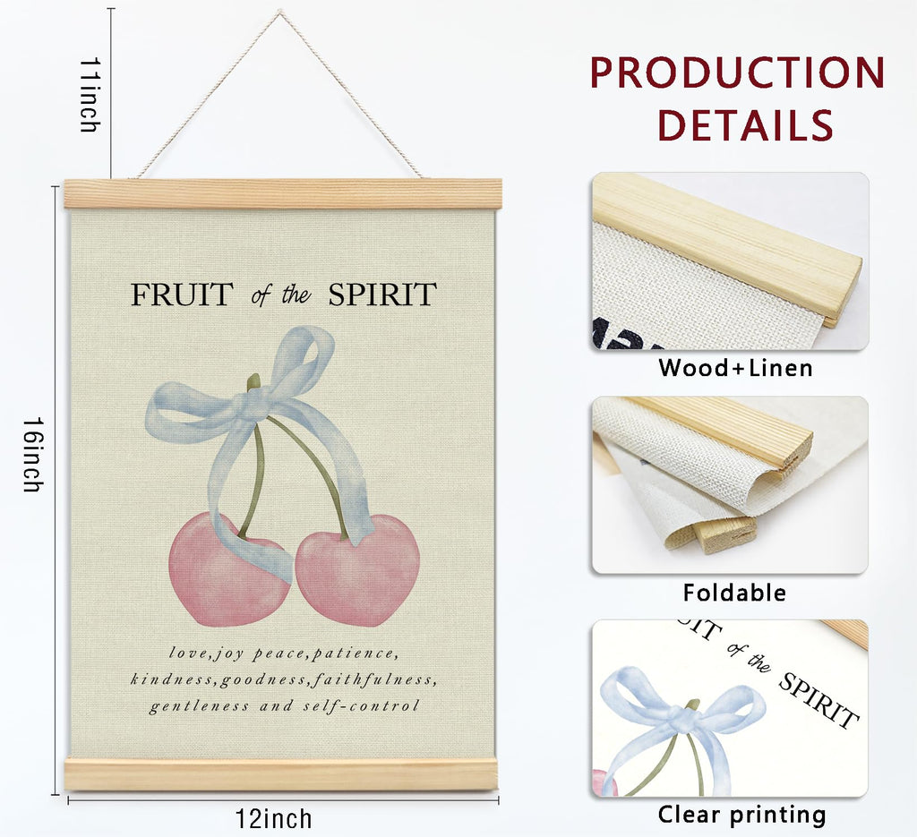 Trendy Bows Pink Coquette Scripture Wall Art Poster Hanger Frame, Christian Bible Verses Posters Wall Art Decor