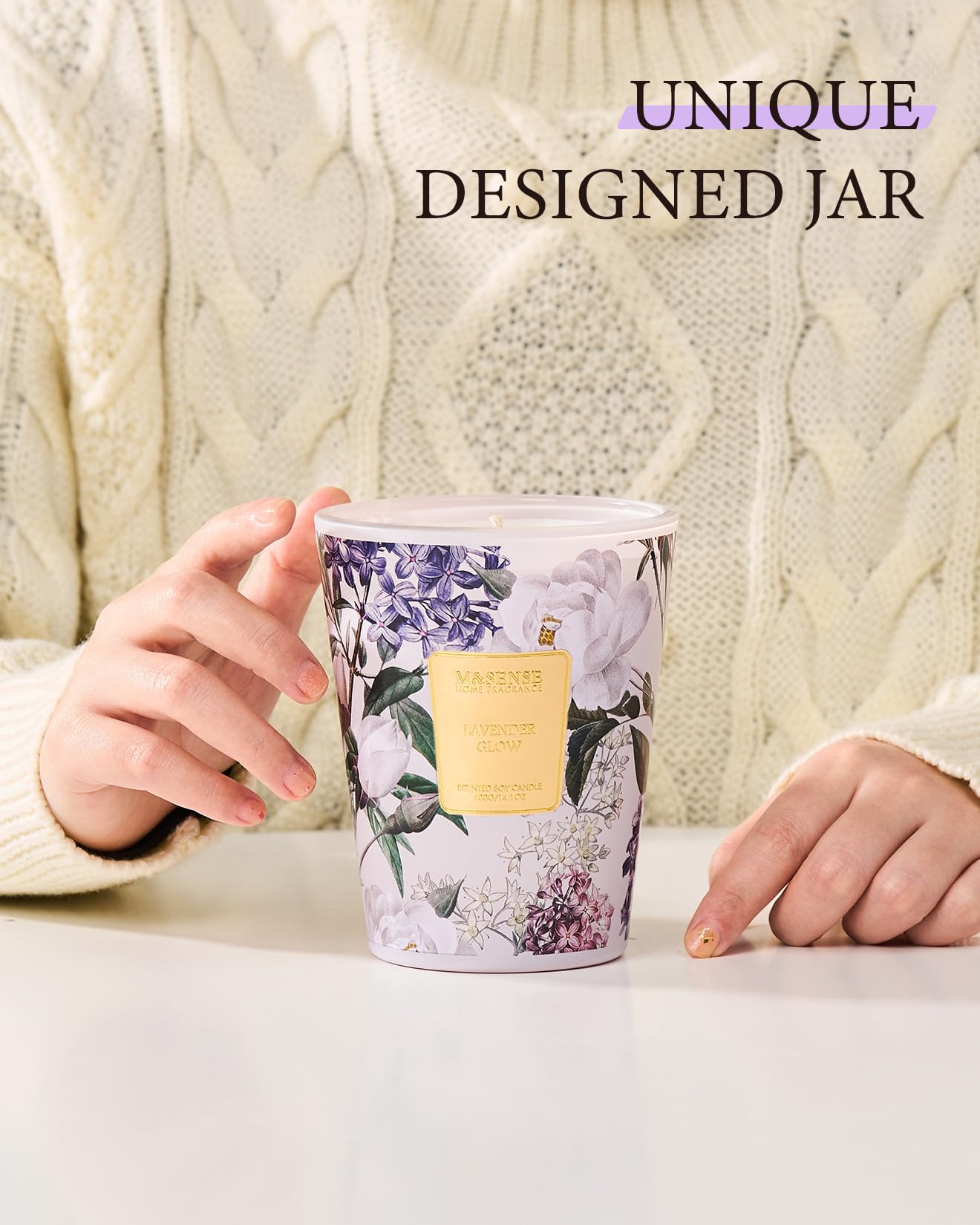 Large Soy Scented Candles, Non Toxic Natural Spring Candles 35oz 150 Hours Long Lasting Slow Burning