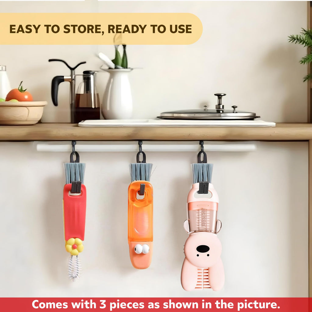 Cup Lid Cleaning Brush, 3 in 1 Cup Cleaner Brush New Multifunctional Lid Cleaner Lid Brush Cleaning Tool Multipurpose