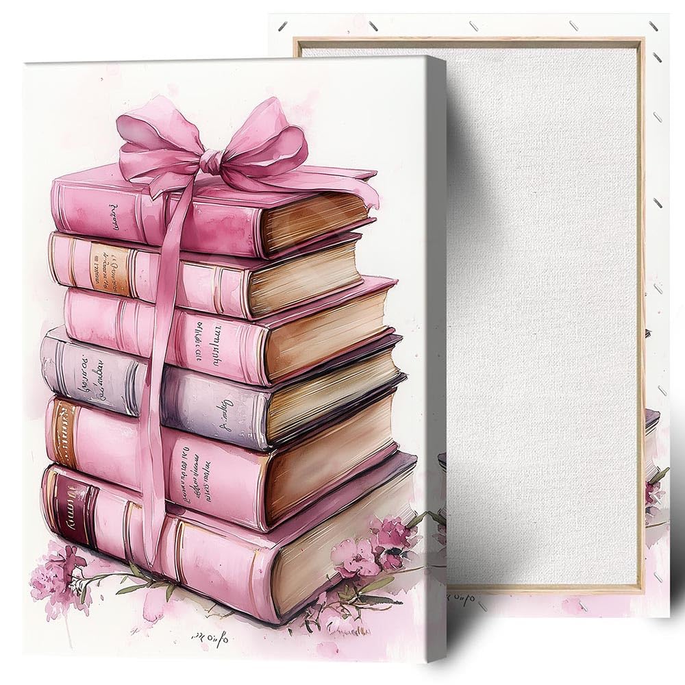 Trendy Pink Bow Disco Ball Posters White Cherry Canvas Wall Art Funky Coquette Bow Ribbon Preppy Aesthetic Prints Painting