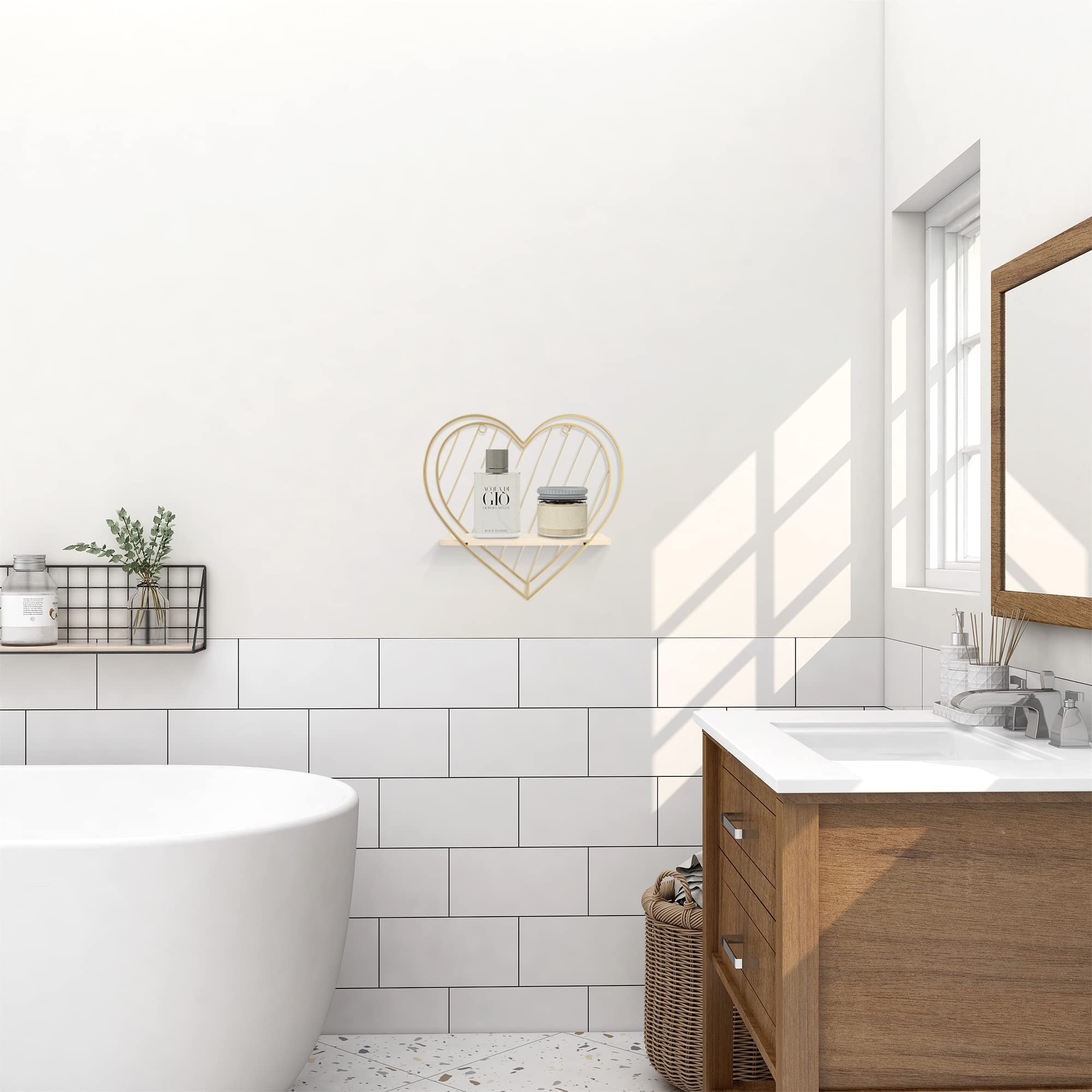 Heart-Shaped Floating Shelf â€?Funky Wall Organizer for Trinkets, Aesthetic Room Decor