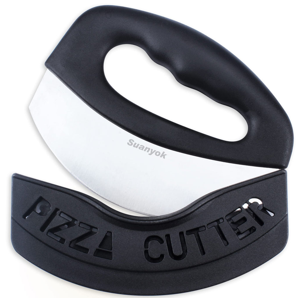 Premium Pizza Cutter Food Chopper-Super Sharp Blade Stainless Steel Pizza Cutter with Protective Sheath Multi Function Pizza Knife
