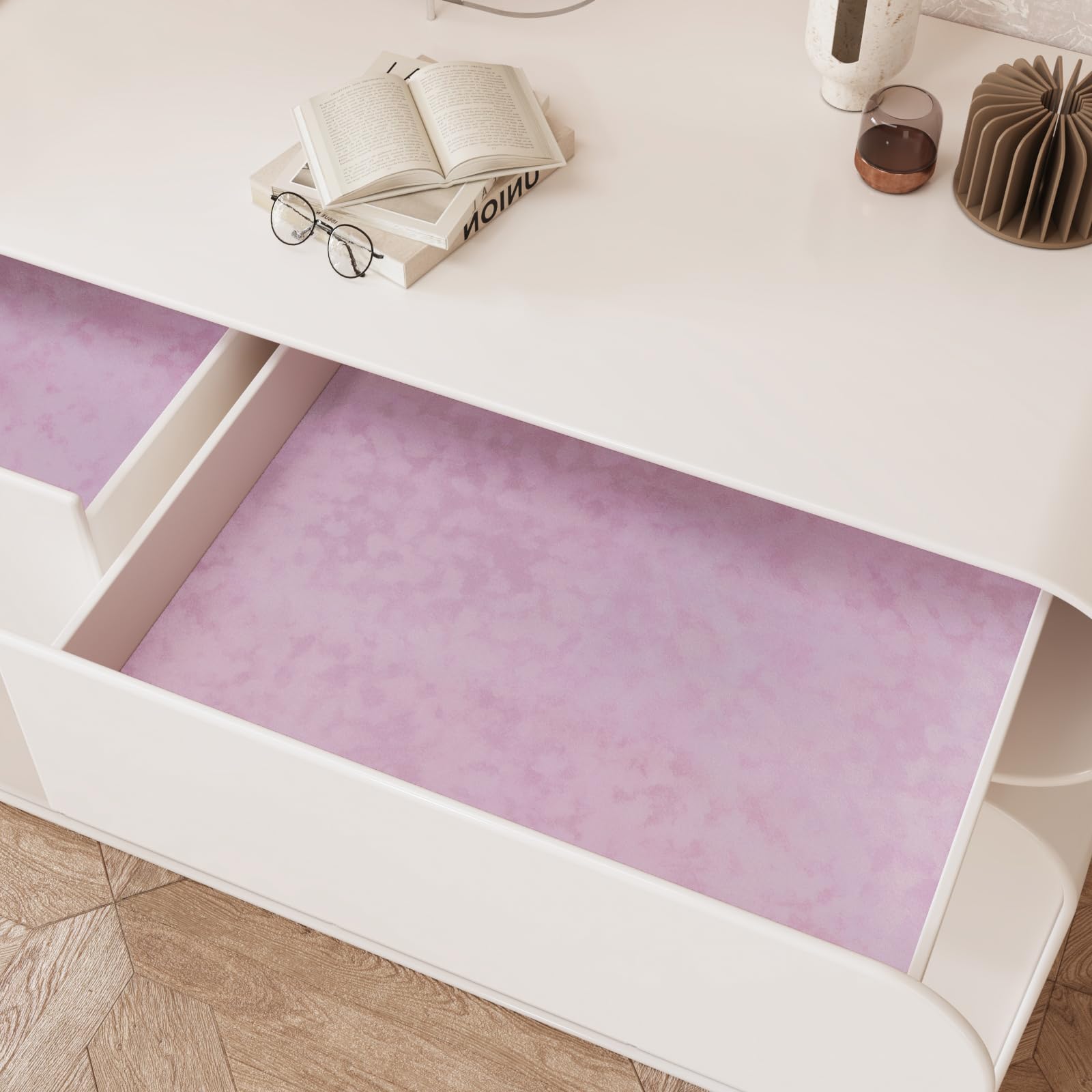 Velvet Wallpaper Peel and Stick Pink Contact Paper Self Adhesive Velvet Flocking Liner for Jewelry Drawer 12"x80" Fabric Felt Drawer Liner for Girls Bedroom Dressers Displays Decor