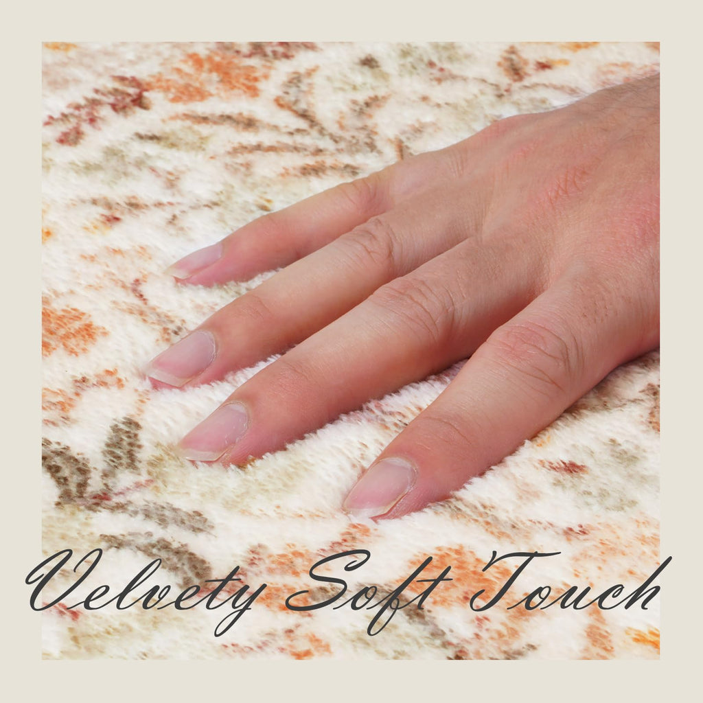 New Boho Floral Bath Rugs, Non Slip Washable Bathroom Rugs Fit Under Door, Ultra Soft and Absorbent Bath Mat