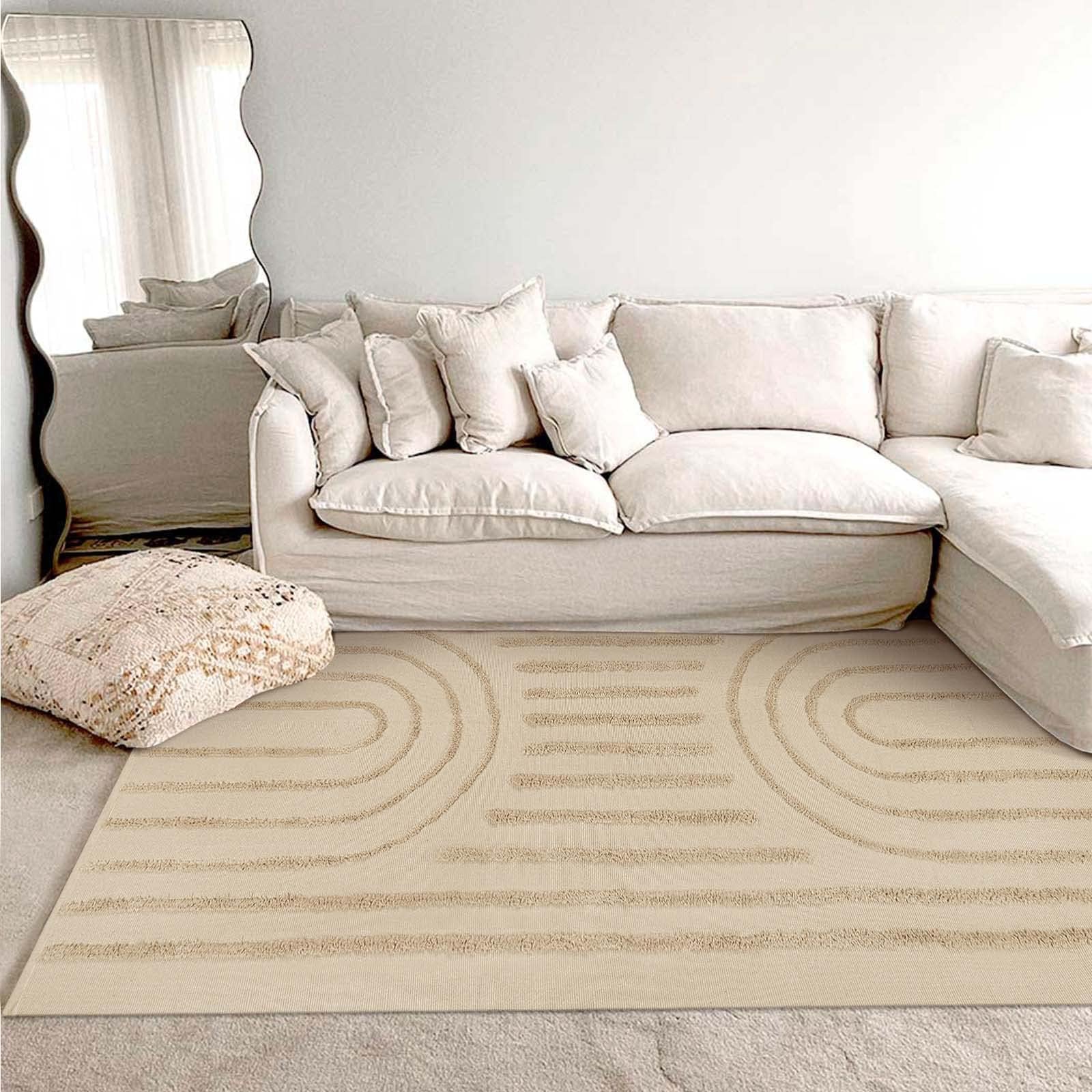 Washable Kitchen Runner Rug - Hand-Woven Bathroom Runner Rug with Tassels, Terracotta Entryway Runner Rug, Tufted Rainbow Bedroom Rug Runner, Hallway Rug for Laundry/Living Room