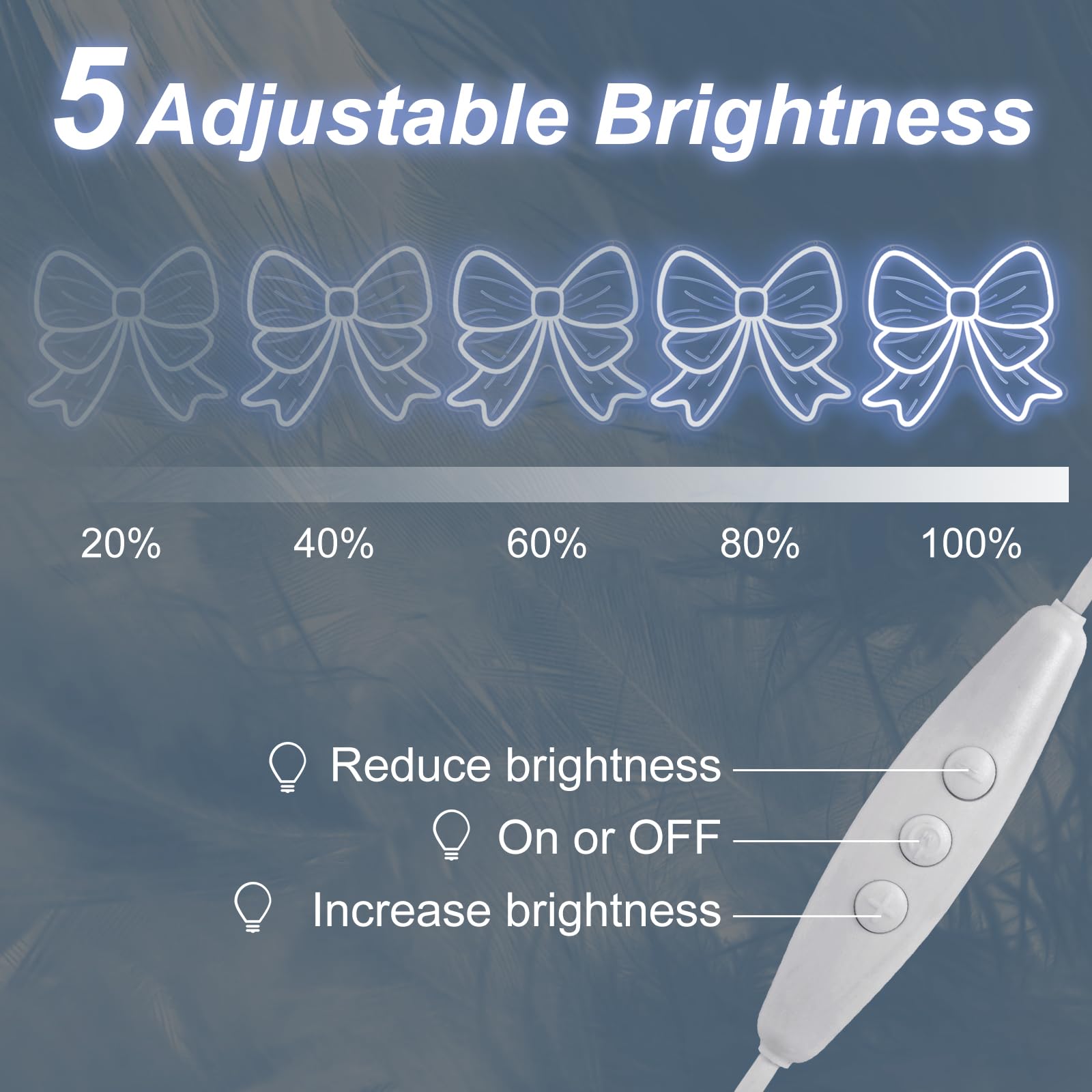 Neon Bow Mirror Sign Wall Decor