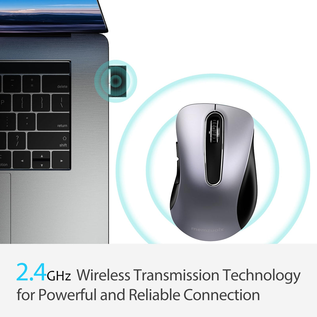 Portable Computer Wireless Mouse for Laptop, PC, Desktop, MacBook, 5 Buttons