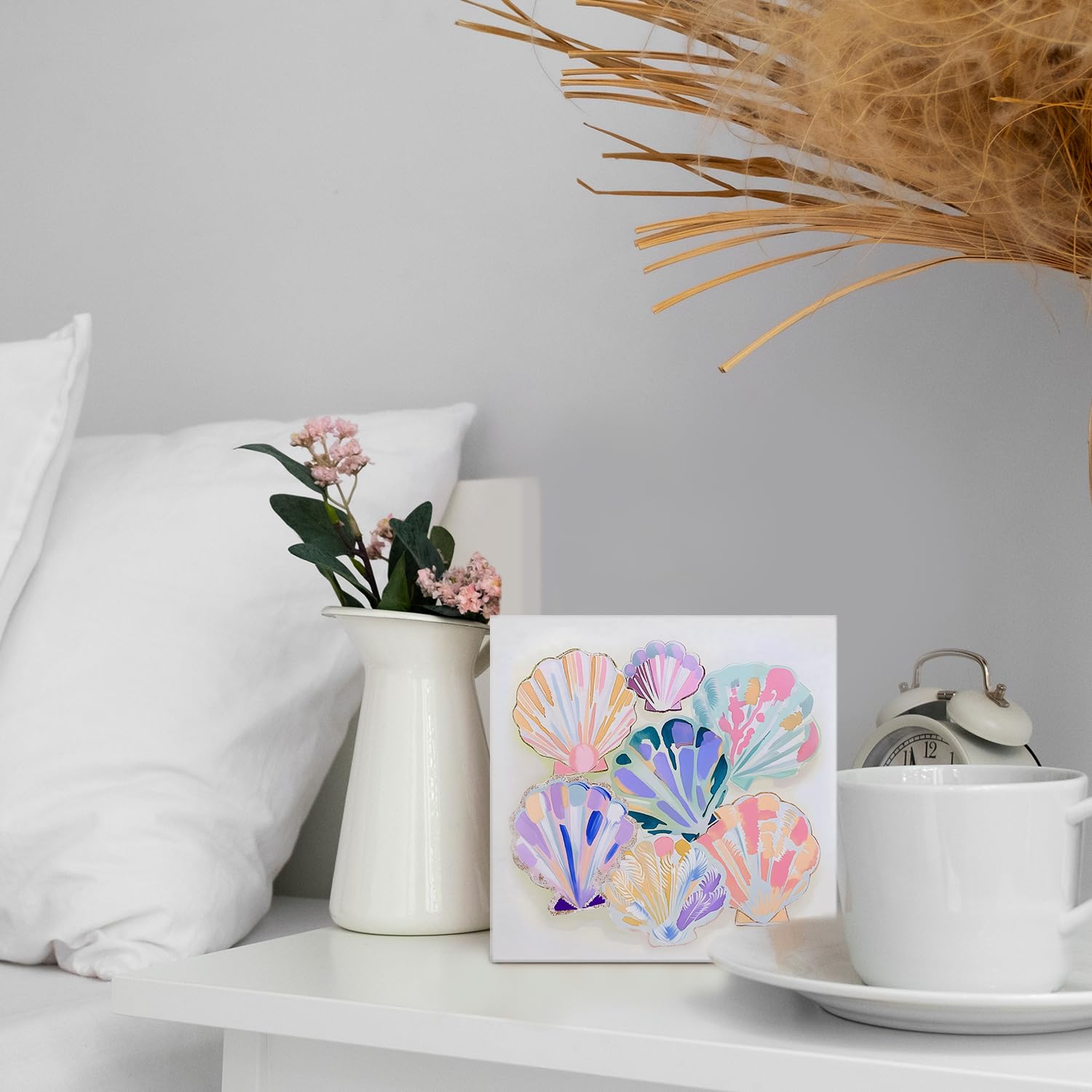 Coquette Pink Bow Champagne Wooden Box Sign, 5x5 Inch