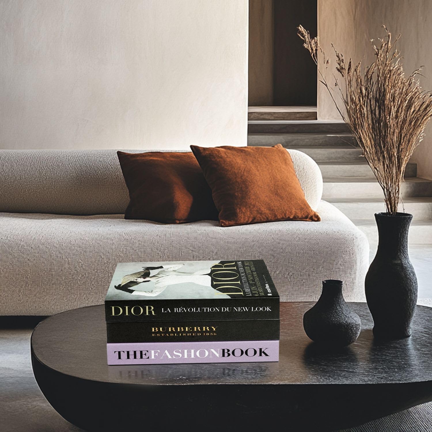 Coffee Table Decorative Books For Home Decor, Fake Books For Decoration, Aesthetic Bookshelf Decor for Living Room Office Bedroom, 3 Piece.