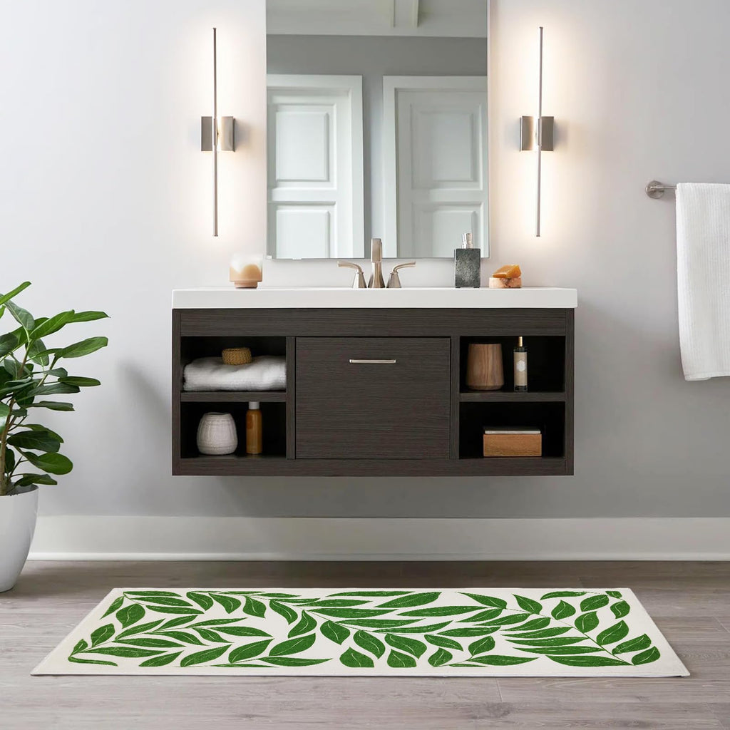 Long Bathroom Rug, Cute Coquette Absorbent Non Slip Bathroom Mat Soft Plush Washable, Decor for Bedroom Hallway Kitchen 16"×48"