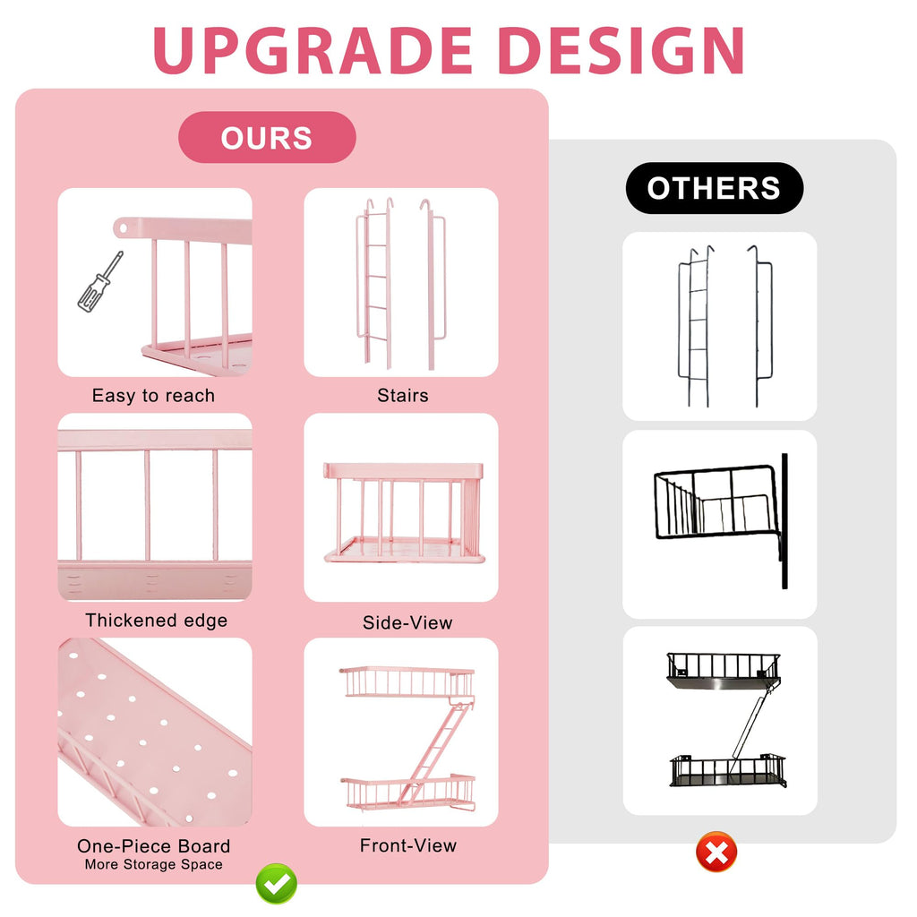 Fire Escape Shelf - Wall Decor Floating Shelves, Cute Metal Ladder Shelving for Bedroom, Home Decor Display (3-Tier)