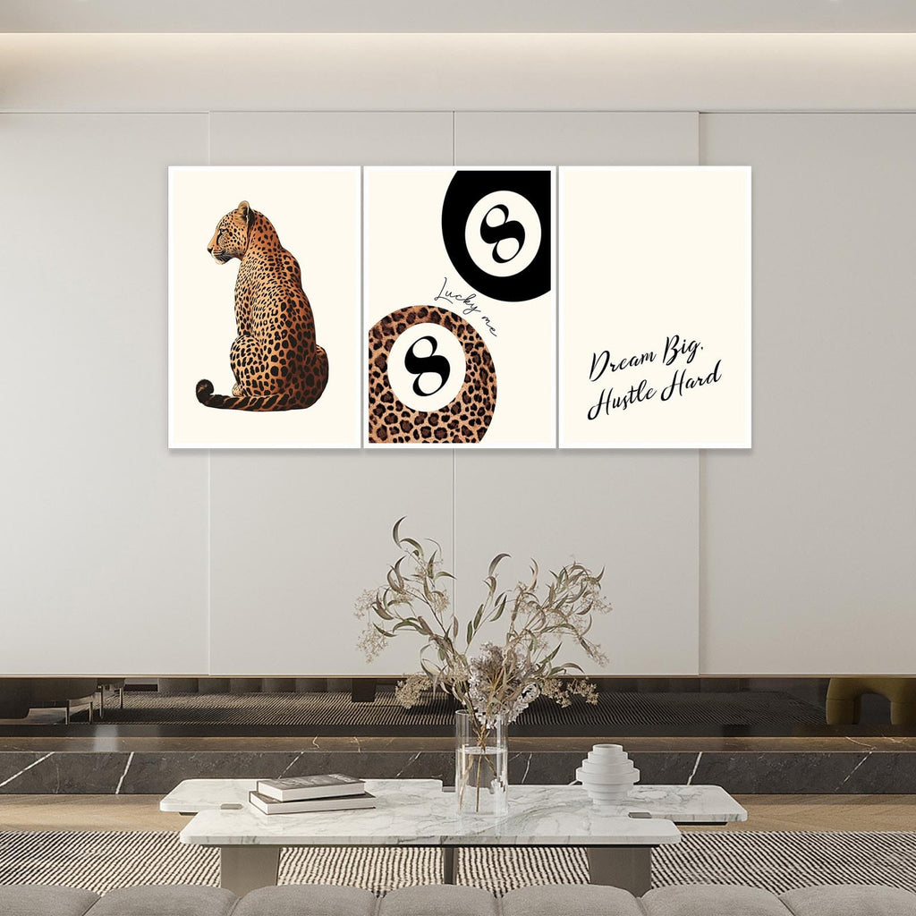 Pink Set of 3 Leopard Wall Art Prints Trendy Girly Cheetah Print Poster for Home Decor 16X24 in Unframed