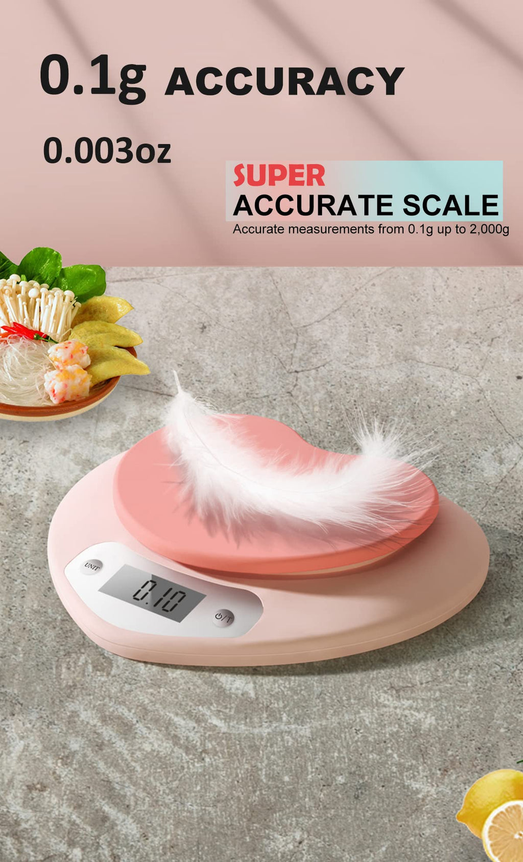 Digital Kitchen Scale â€?Large LCD, Tare Function, 11lb Capacity, Precise 0.03oz Graduation for Baking & Cooking, Measures in ML & Oz