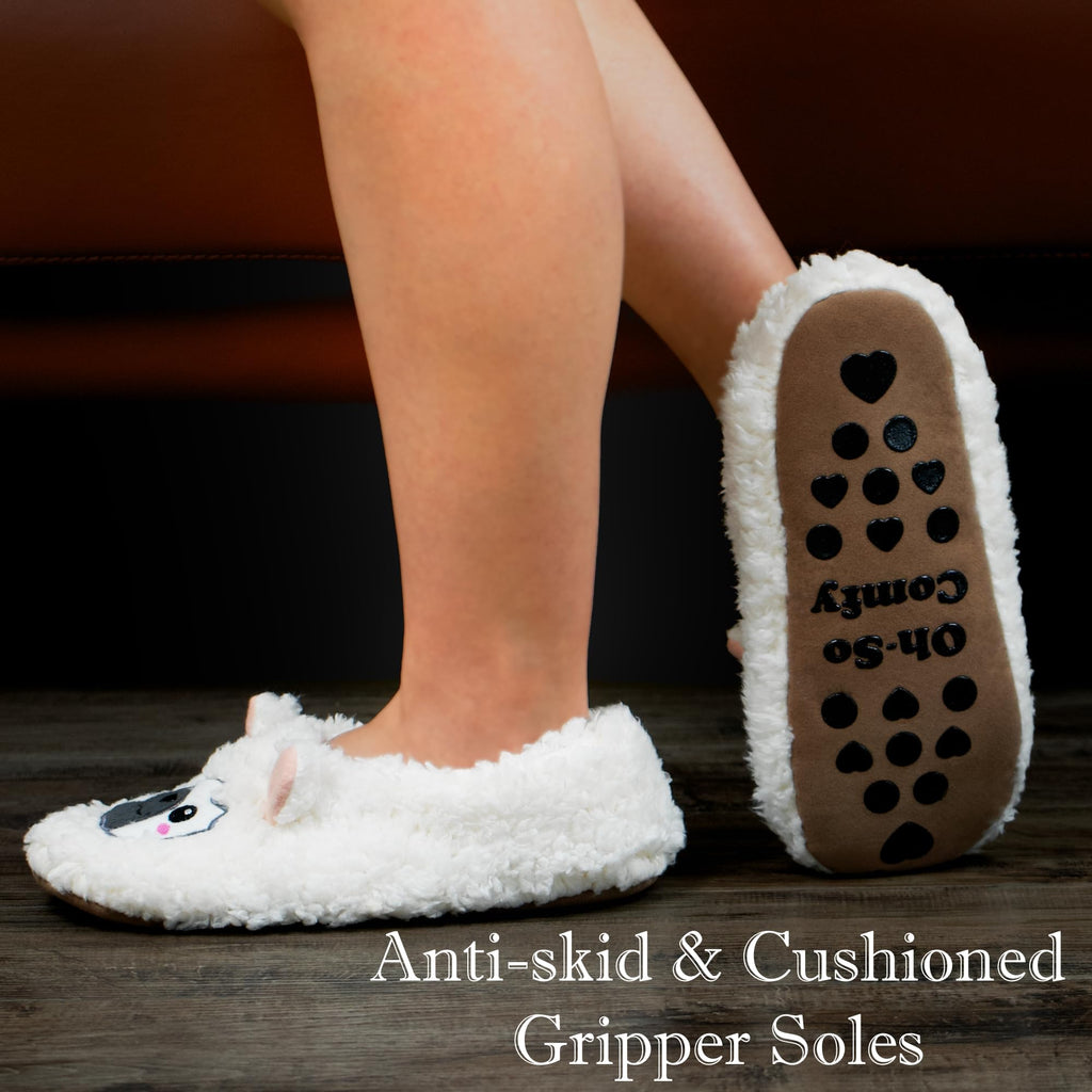 Cute Animal House Slippers - Fuzzy Warm Bedroom Slipper Socks Non-Slip Grippers