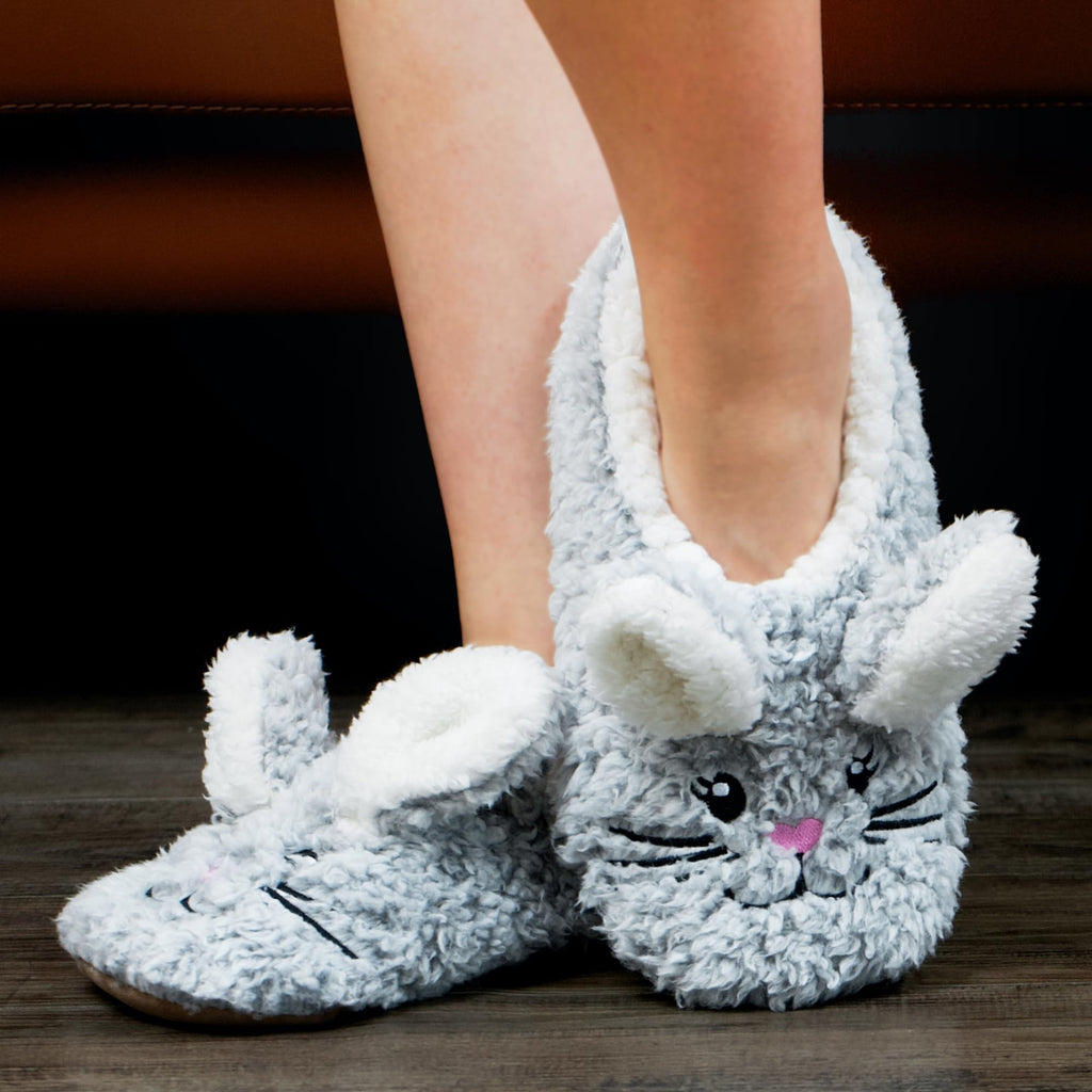 Cute Animal House Slippers - Fuzzy Warm Bedroom Slipper Socks Non-Slip Grippers