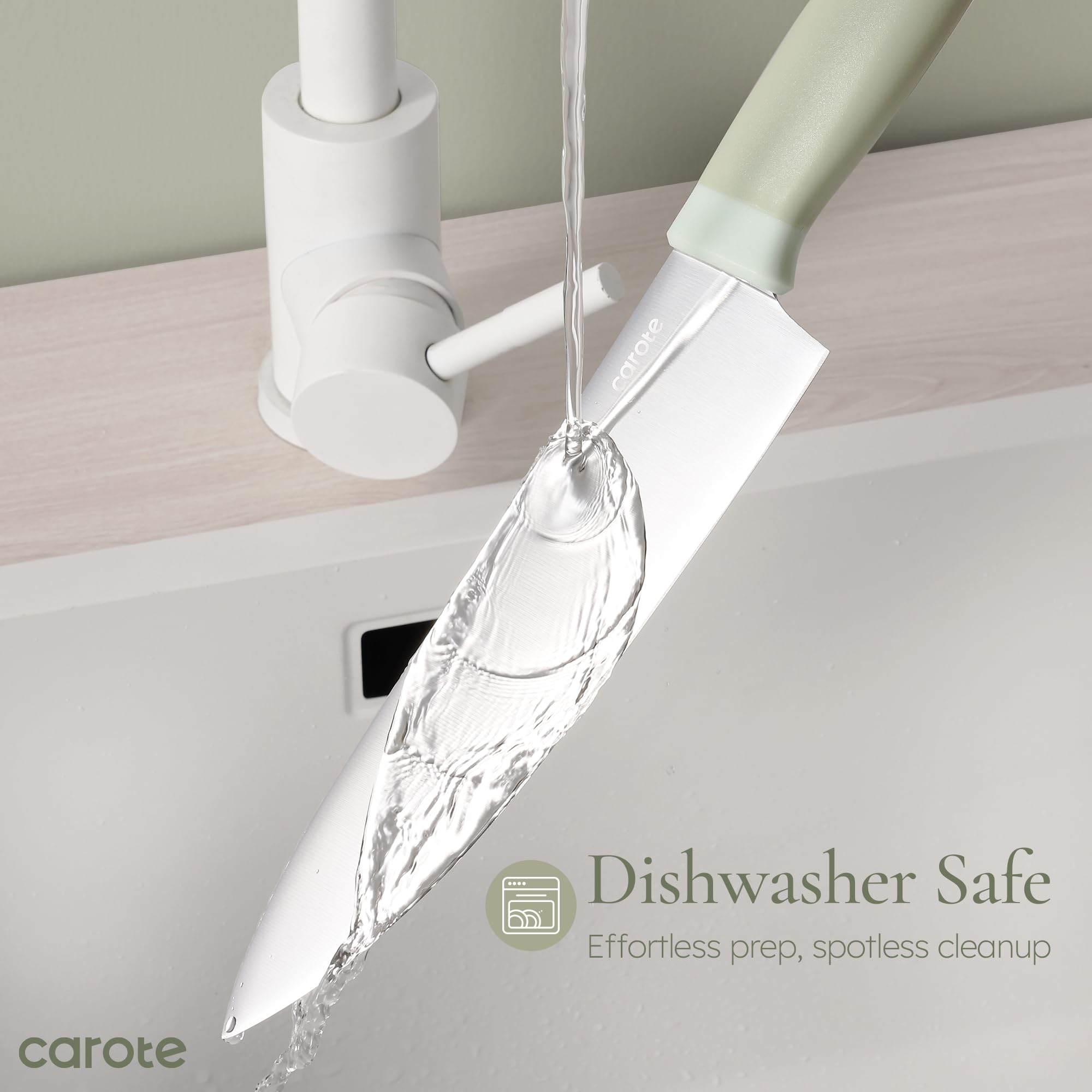 Kitchen Knife Set with Block and Sharpener, Dishwasher Safe Knife Block Set 9Pcs, Forged Cutlery with Razor-Sharp Stainless Steel Blades