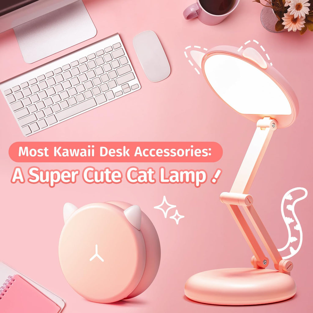 Folding and Portable Desk Lamp, Rechargeable with 9 Brightness Levels