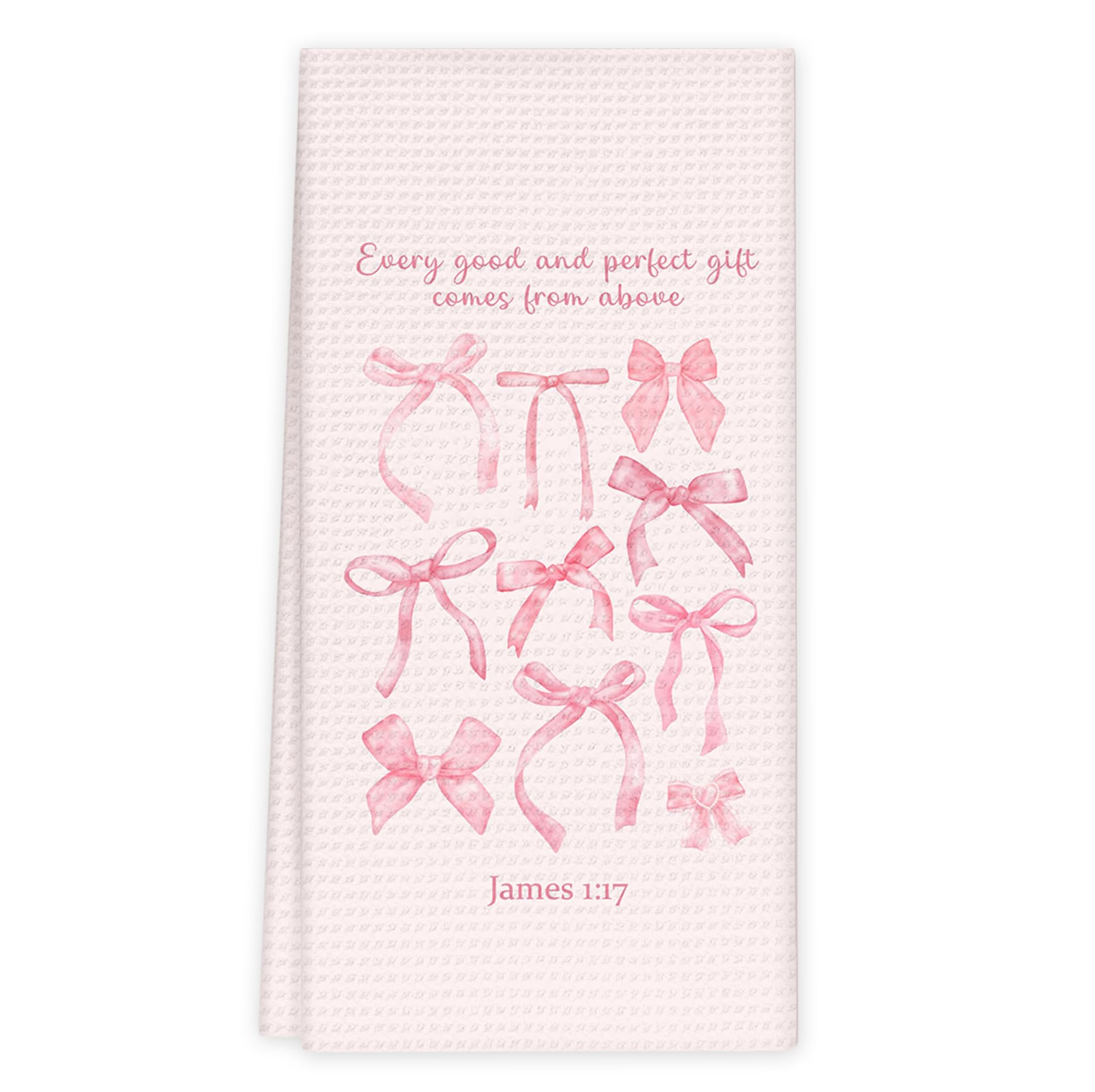 Girly Pink Bow Coquette Preppy Towel, 16x24 Inch