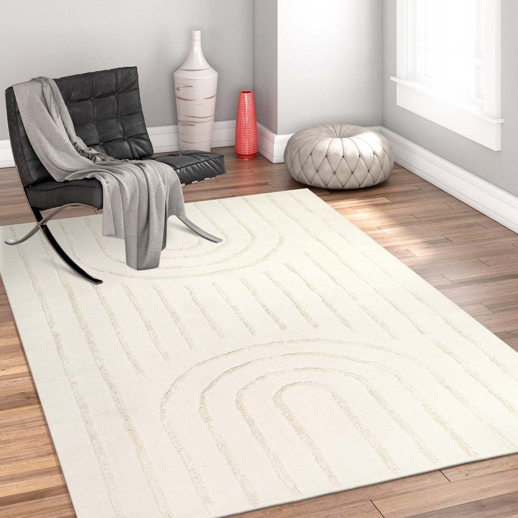 Washable Kitchen Runner Rug - Hand-Woven Bathroom Runner Rug with Tassels, Terracotta Entryway Runner Rug, Tufted Rainbow Bedroom Rug Runner, Hallway Rug for Laundry/Living Room