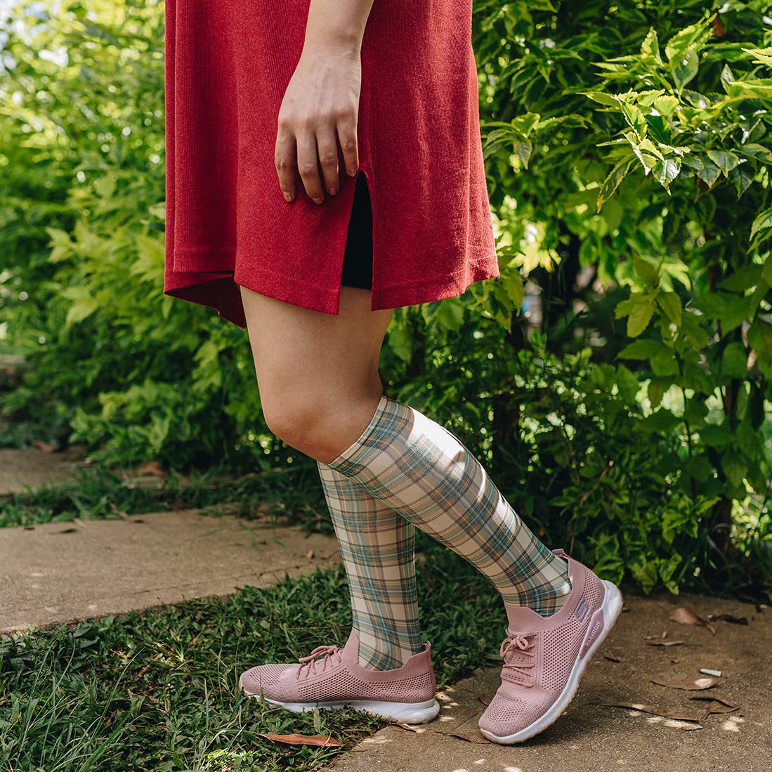 Women's 3 Pairs Knee High Trouser Socks, Classy and Colorful Printed Patterns, Silky Smooth Material