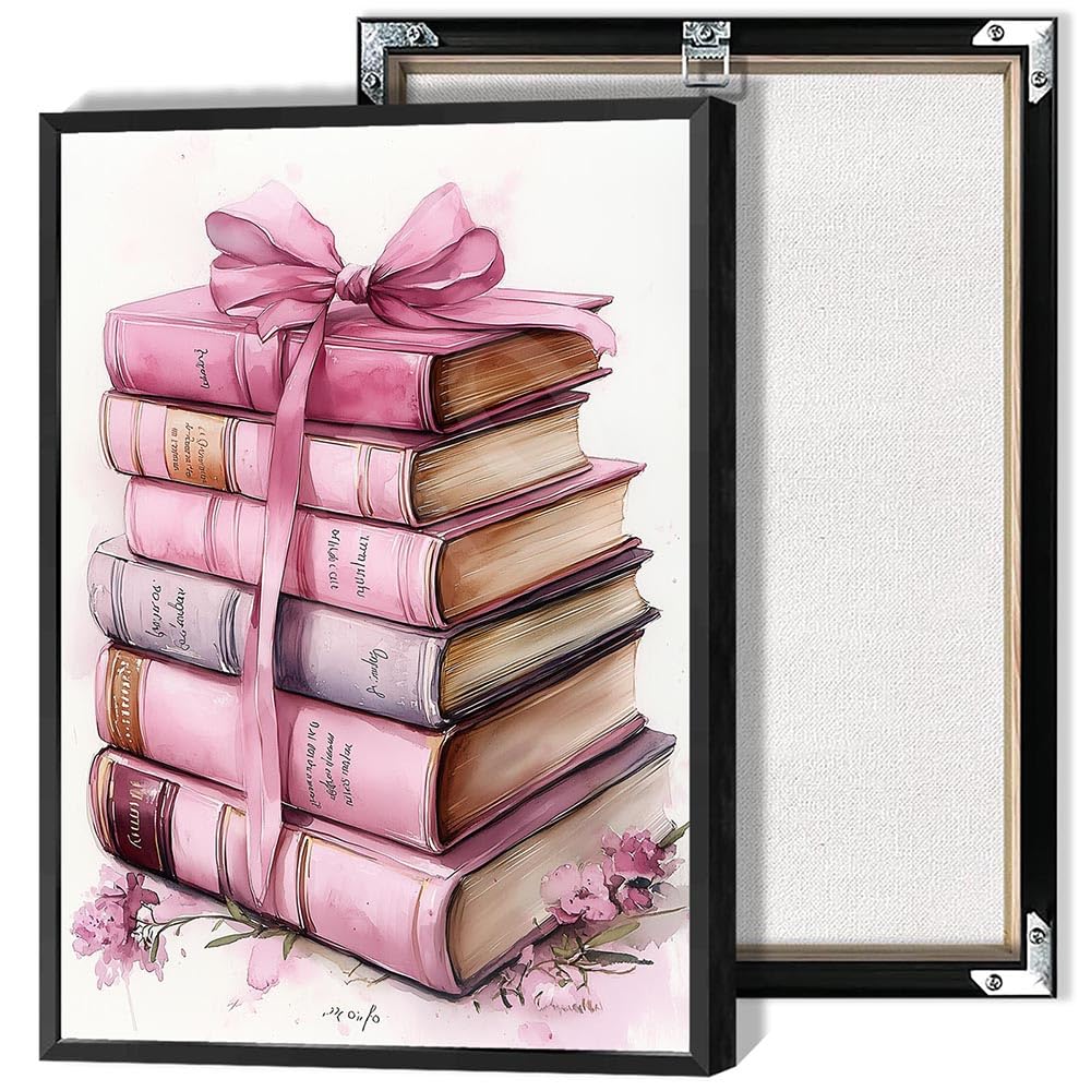 Trendy Pink Bow Disco Ball Posters White Cherry Canvas Wall Art Funky Coquette Bow Ribbon Preppy Aesthetic Prints Painting