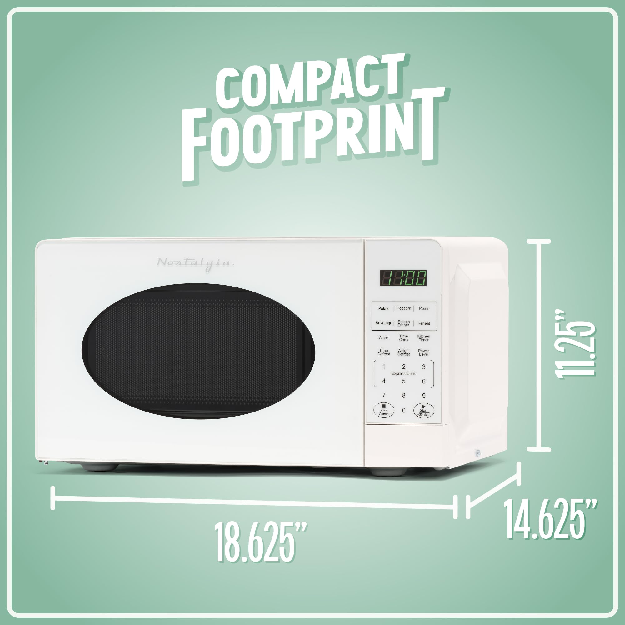 Nostalgia Retro Compact Countertop Microwave Oven 0.7 Cu. Ft. -700-Watts with LED Digital Display-Child Lock-Easy Clean Interior-Pink