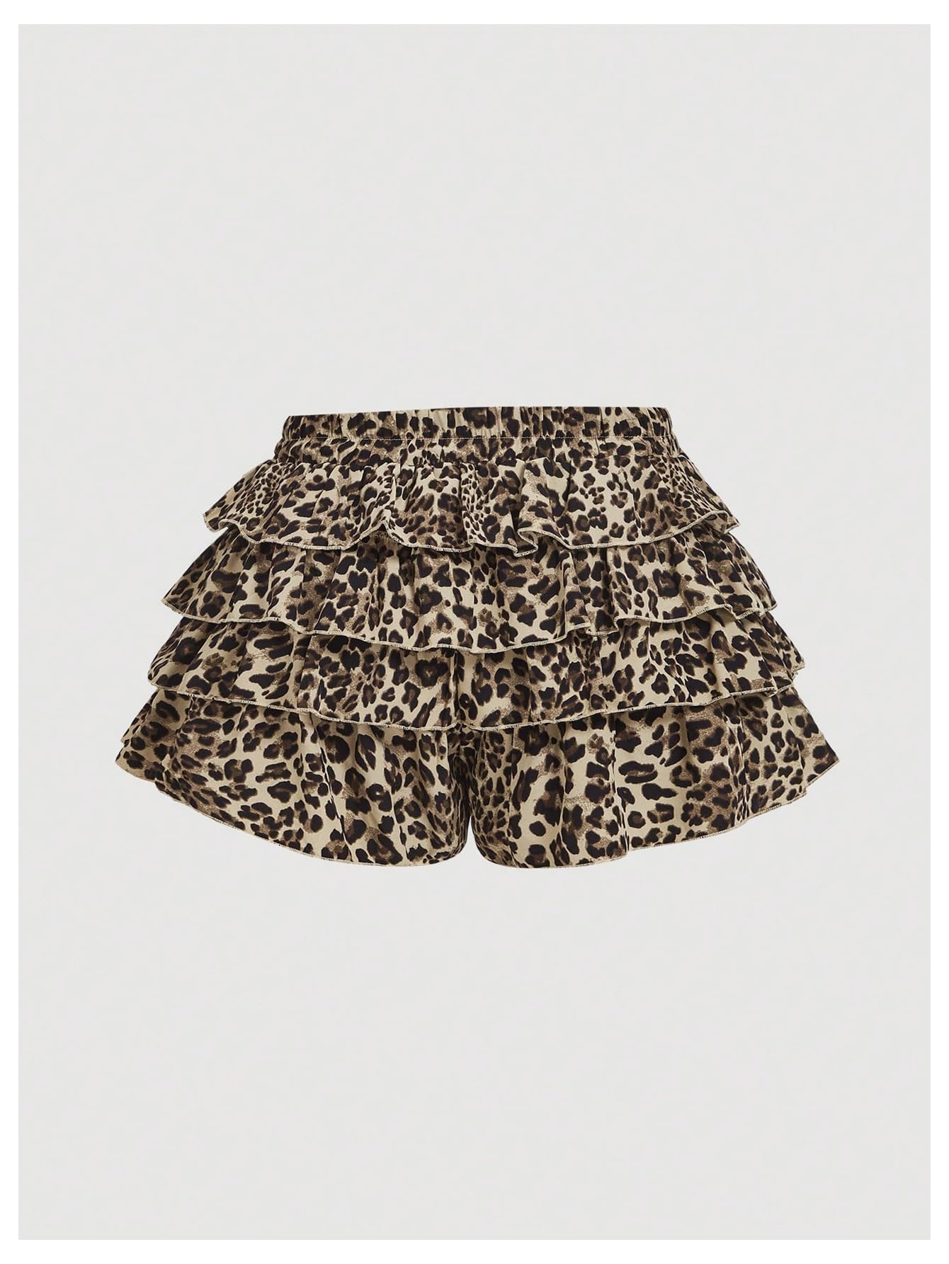Women's Plus Size Ruffle Bloomers Shorts Y2k Leopard Layered Lolita Pumpkin Bottoms Mini Shorts