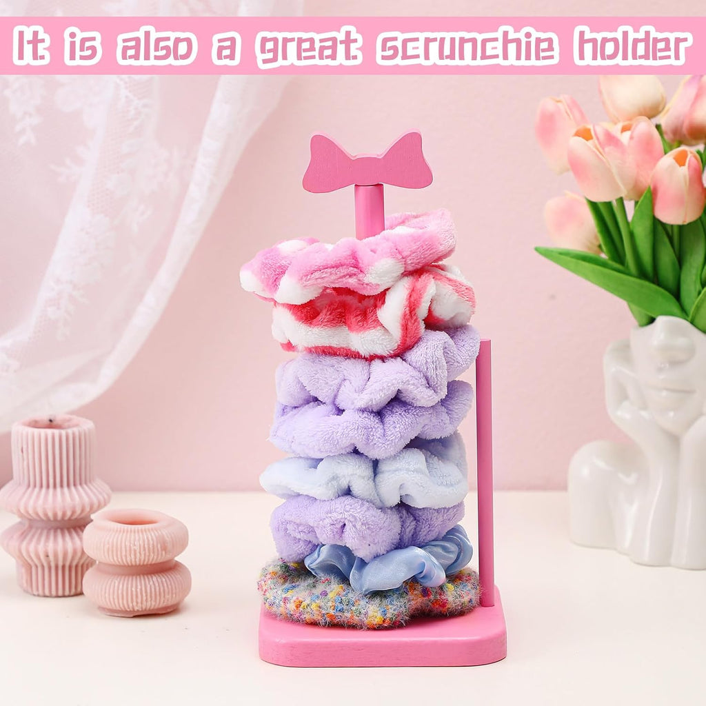 Pink Bow Paper Towel Holder Coquettish Cute Bow Wooden Paper Towel Holder Decor