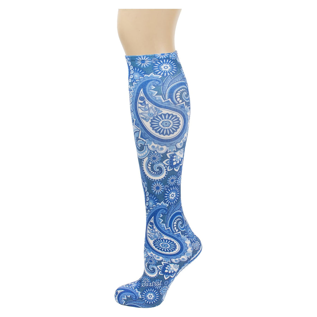 Women's 3 Pairs Knee High Trouser Socks, Classy and Colorful Printed Patterns, Silky Smooth Material