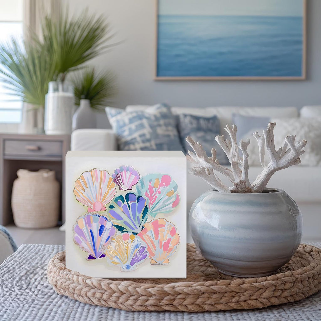 Coquette Pink Bow Champagne Wooden Box Sign, 5x5 Inch