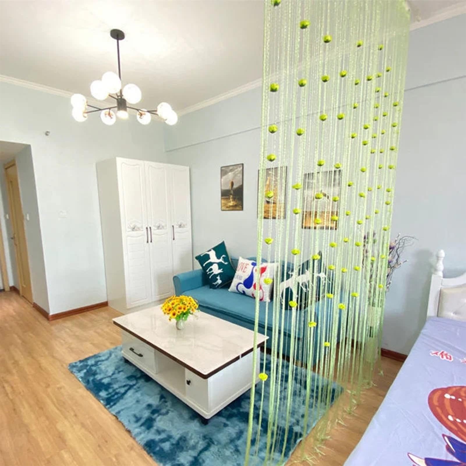 New Beaded String Curtain with Roses - 100 x 200cm Fly Screens for Doors, Tassel Fringe