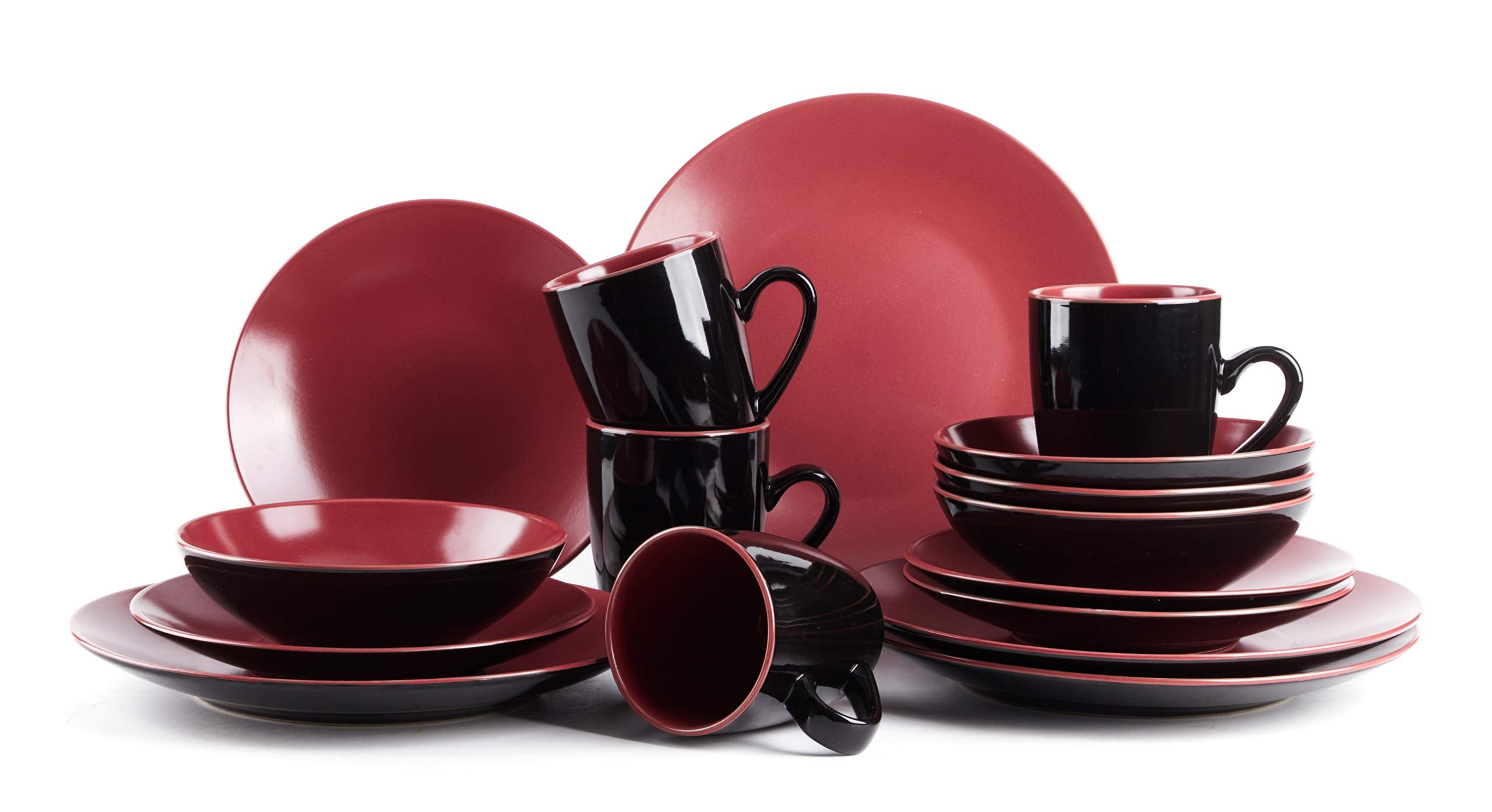 Stoneware Two-Tone Colors Life 12pc Dinner Set