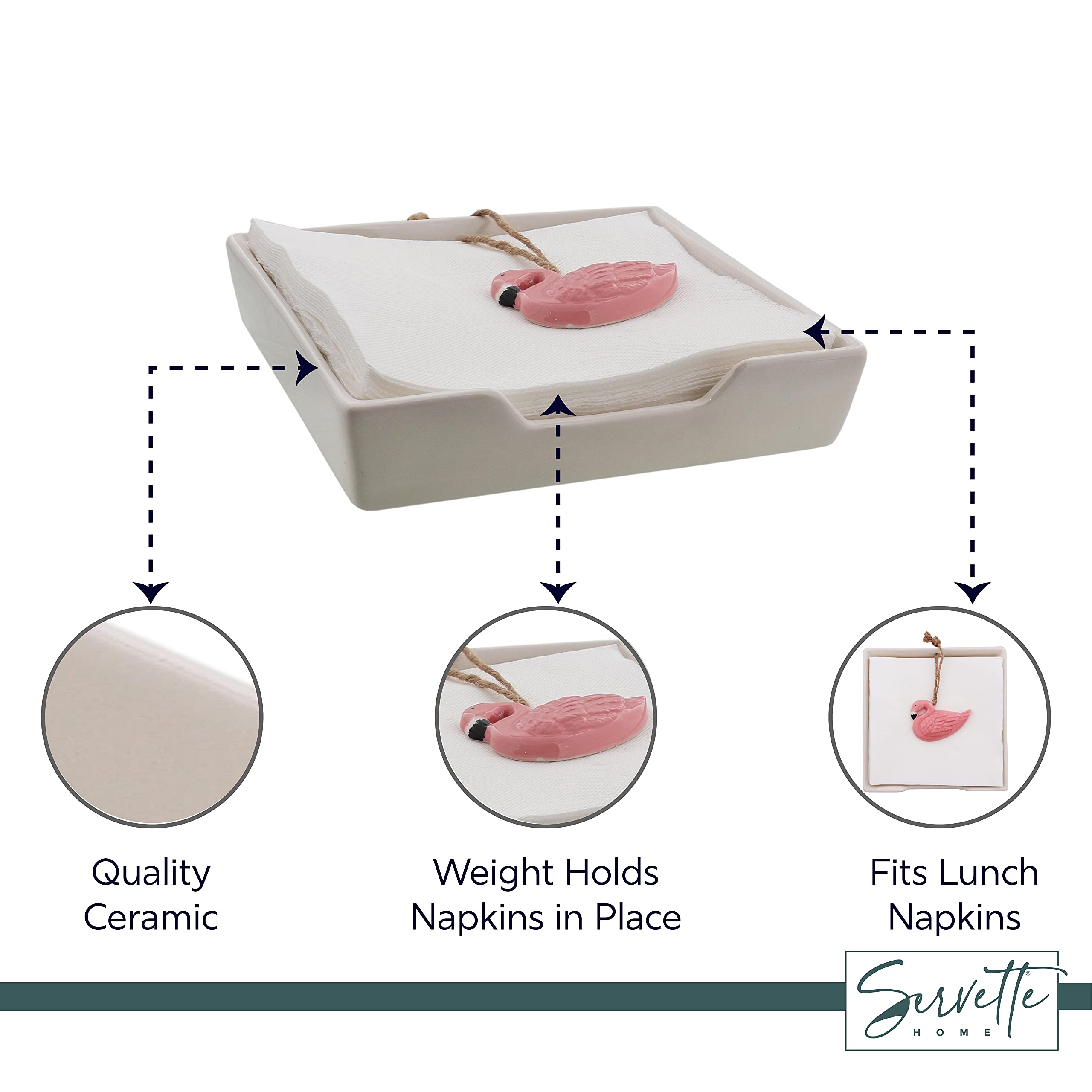 Pink Flamingo Spoon Rests for Kitchen - Set of 2