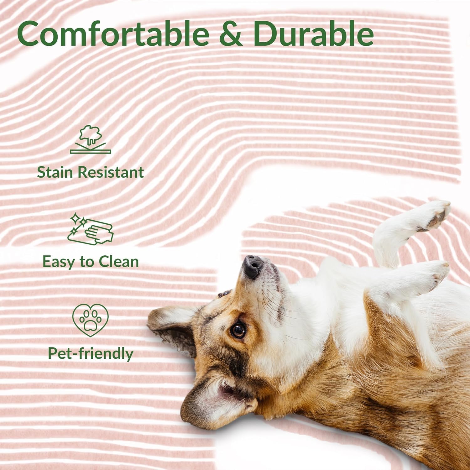 Zen Garden Area Rug - Ultra Soft Area Rug, Non Slip, Stain Resistant Living Room Rug, Washable Area Rugs for Living Room, Rugs for Bedroom