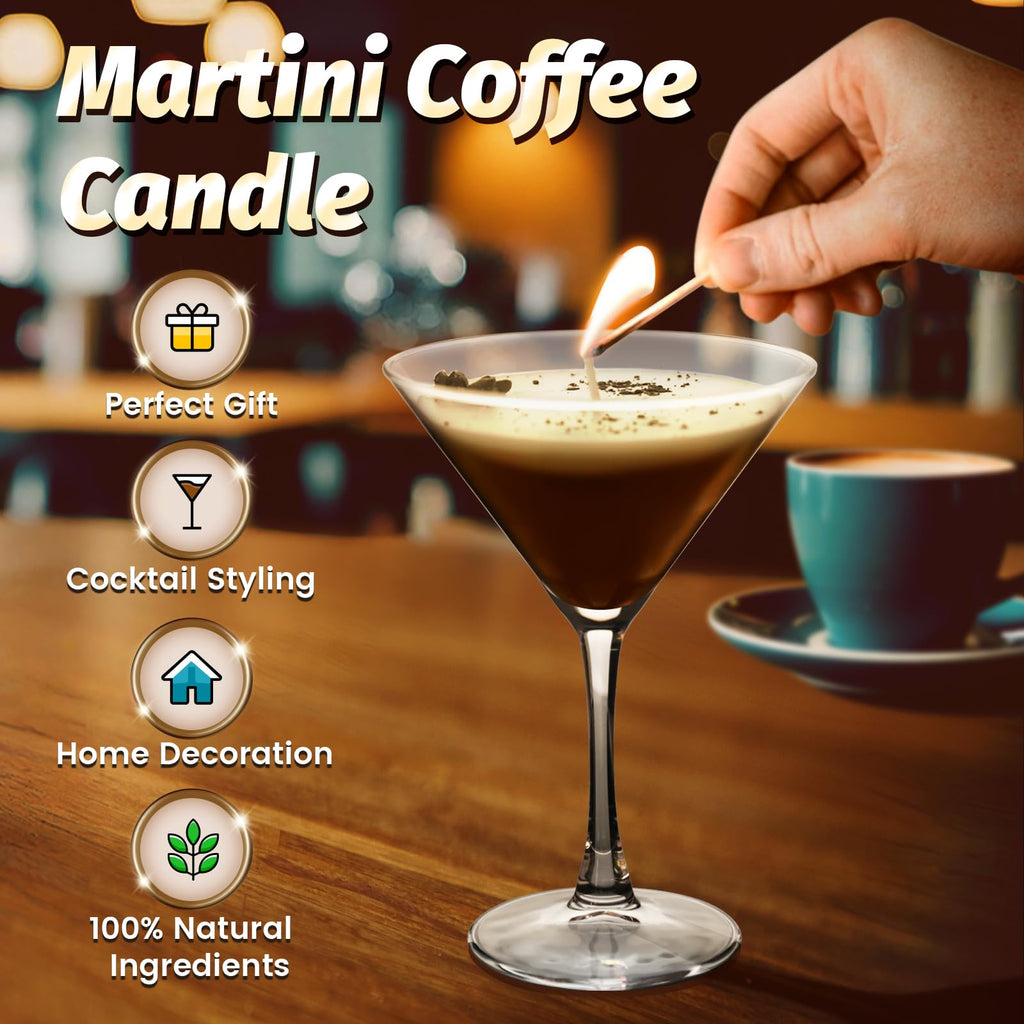 Chocolate Espresso Martini Candle â€?Scented Soy Wax Candle with Coffee & Cocoa Aromas, Long-Lasting 40H Burn Time