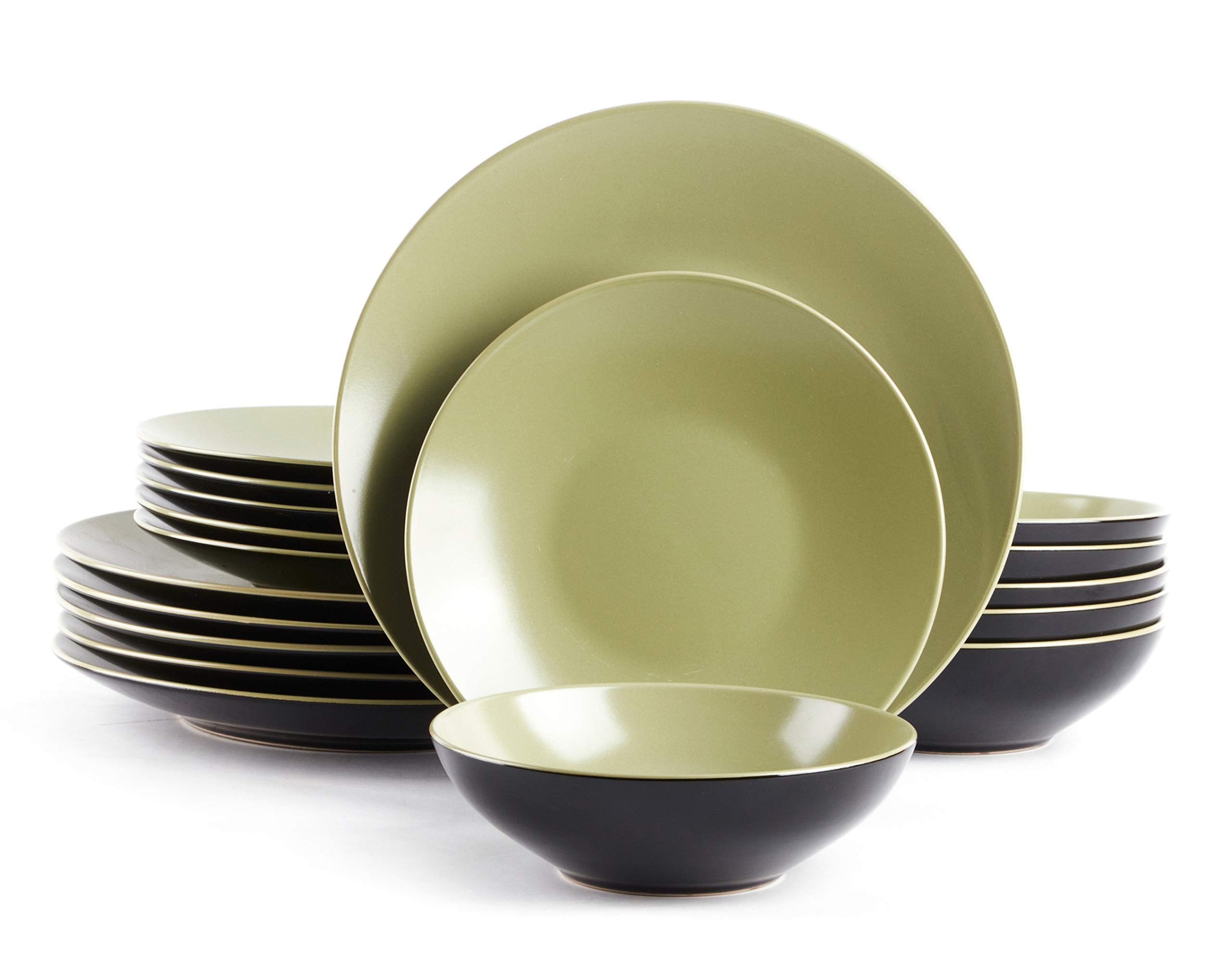 Stoneware Two-Tone Colors Life 12pc Dinner Set