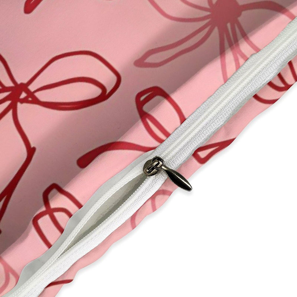 Pink Red Bow Comforter Set Duvet Cover Quilt Cover Set Ultra Soft Bed Cover (1 Duvet Cover+2 Pillowcases)