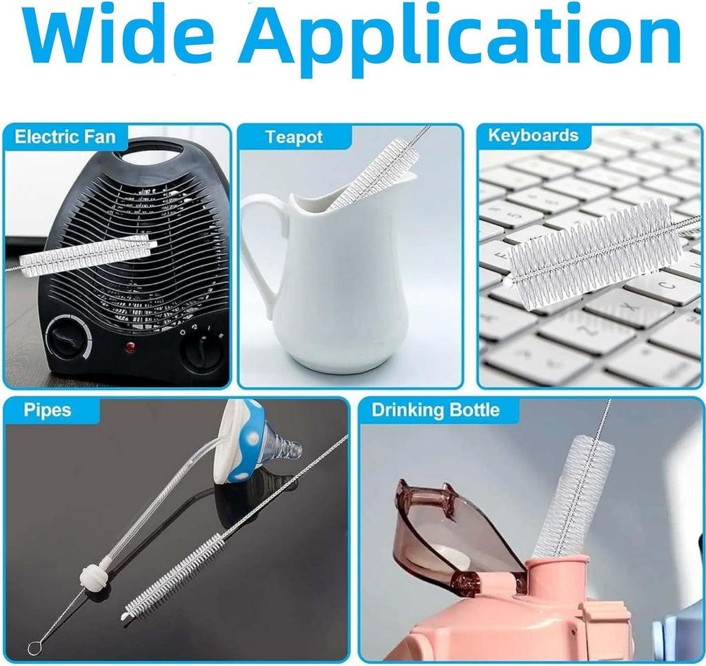 Straw Cleaner Brush Fit for Stanley Cups, Extra Long Straw Cleaner Brush Set for Clear/Metal Drinking Straws, 3 in 1 Cup Lid Straw Cleaner