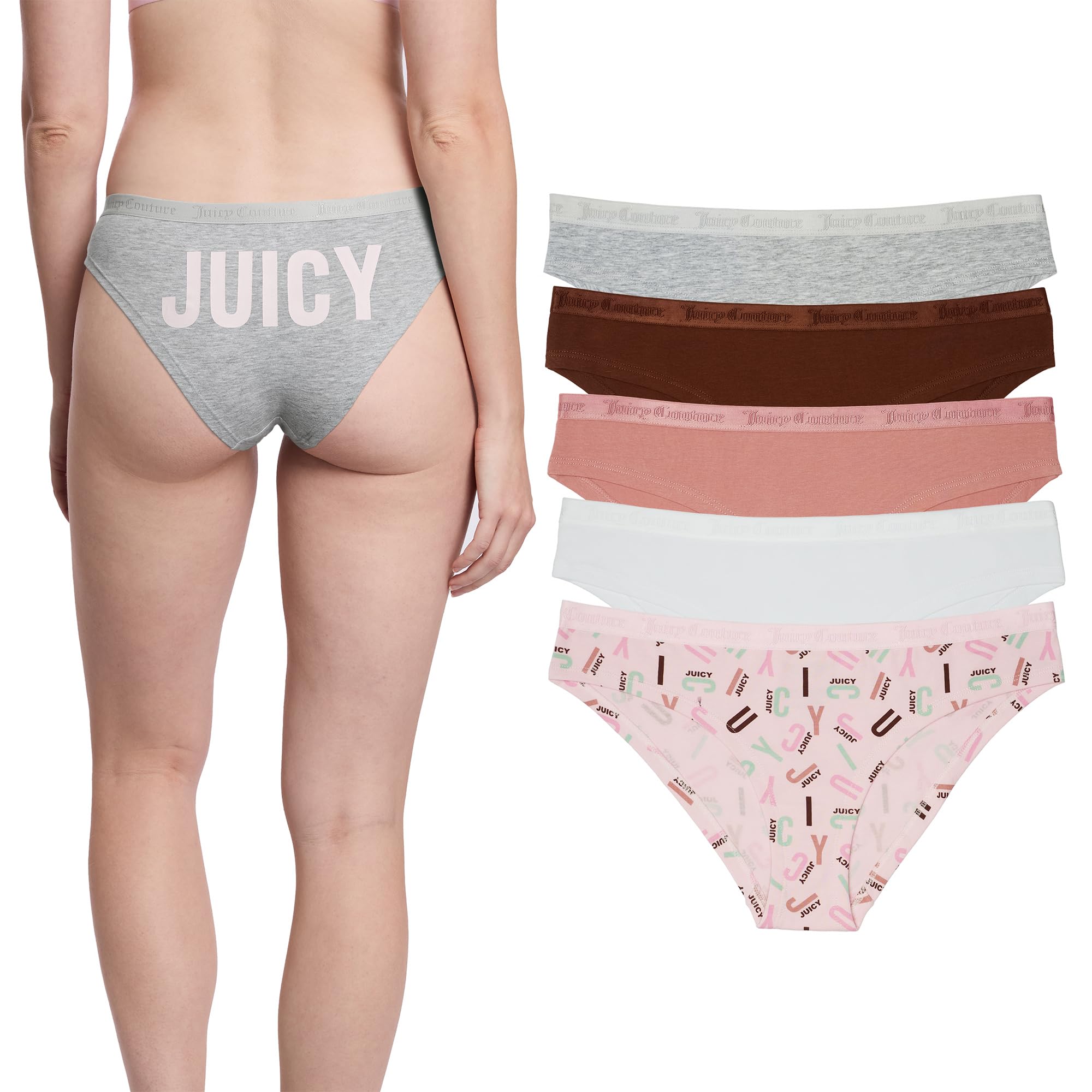 Juicy Couture Women's Cotton Underwear Set 5 Pack