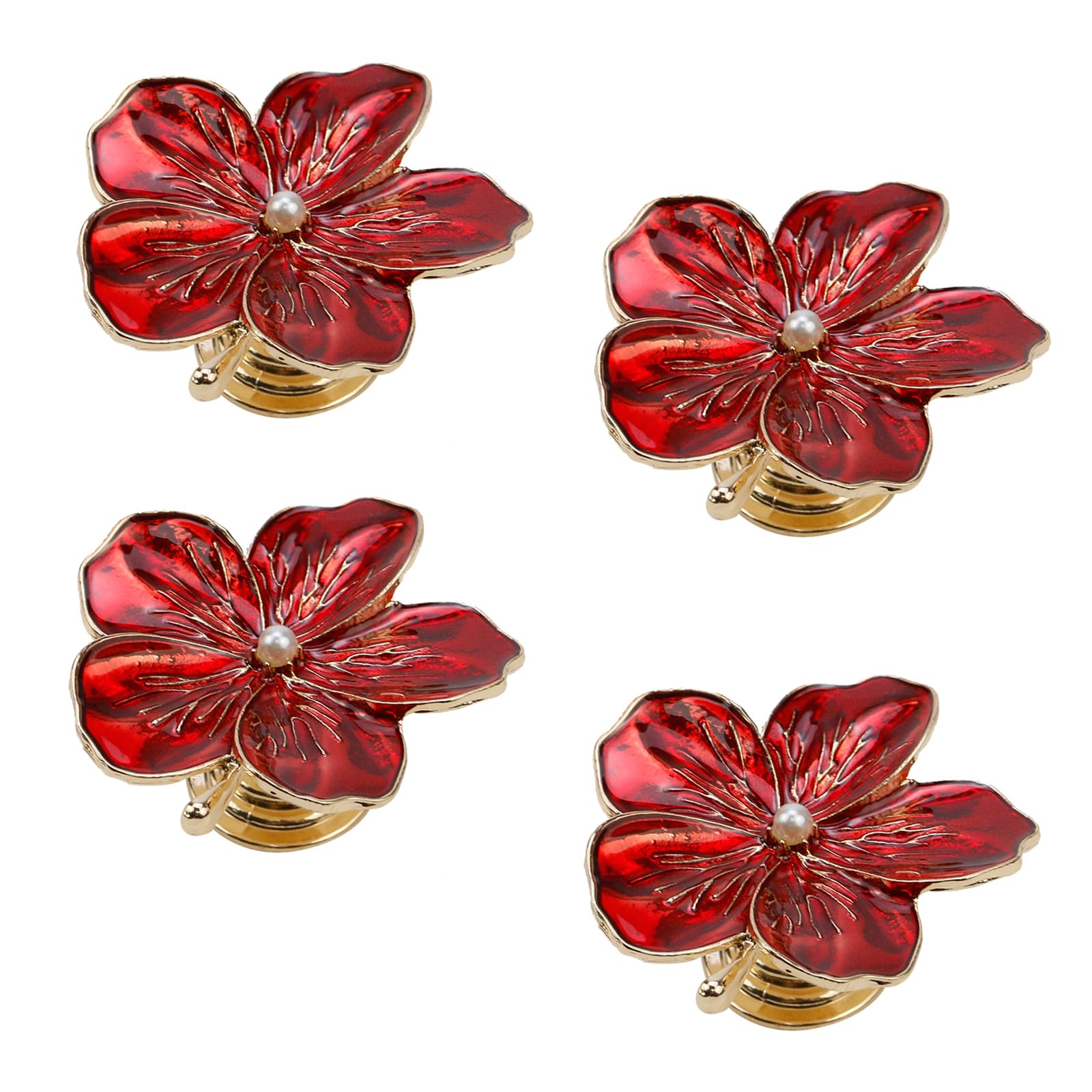 Flower Metal Knobs for Drawer, Dresser, Mounting Screws, 4 PCS 1.7inch