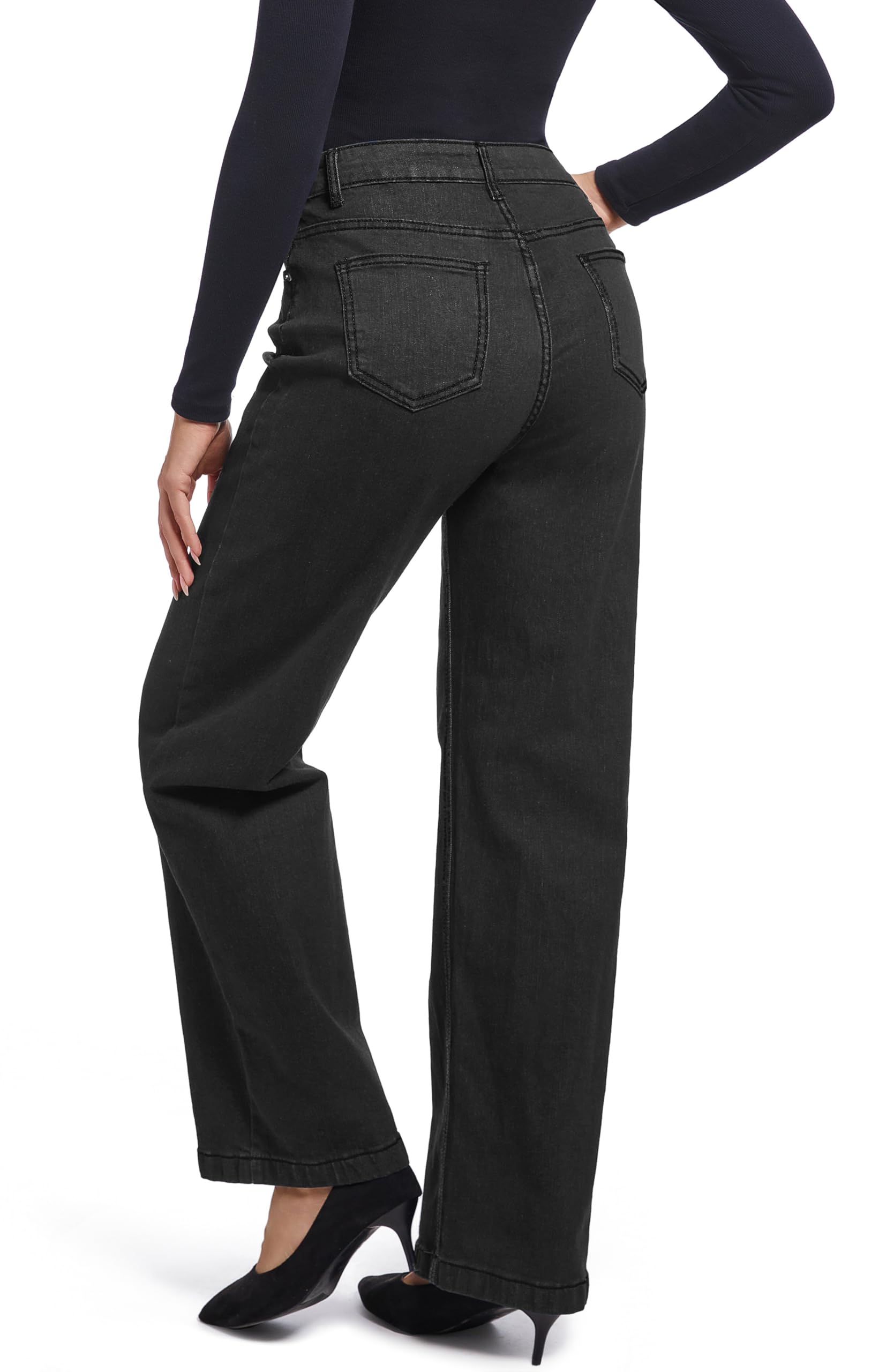 Women's Jeans Straight Leg Casual High Waisted Stretch