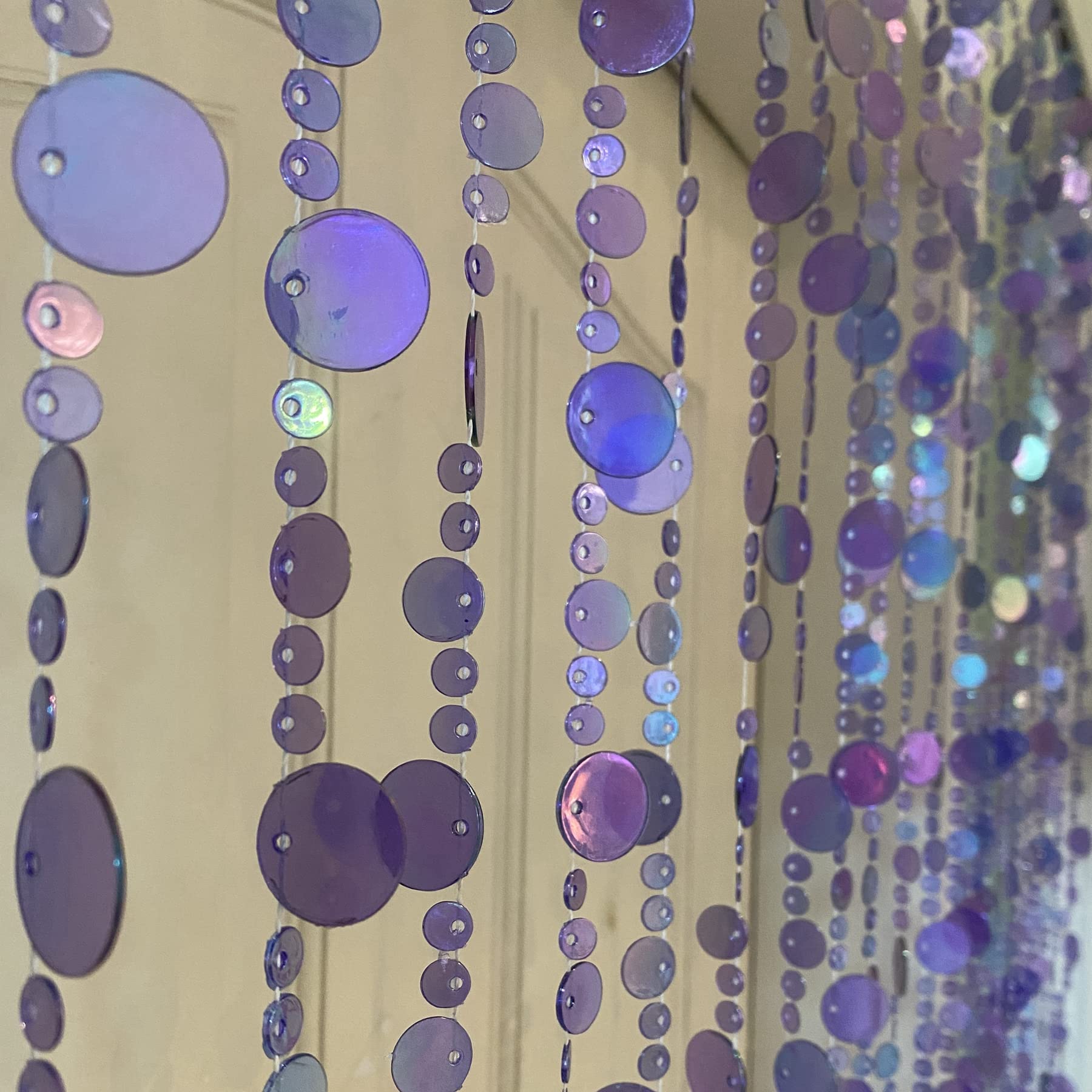 Iridescent Faux Crystal Acrylic Bubble Beaded Curtains for Doorway Room Divider Backdrop Decoration