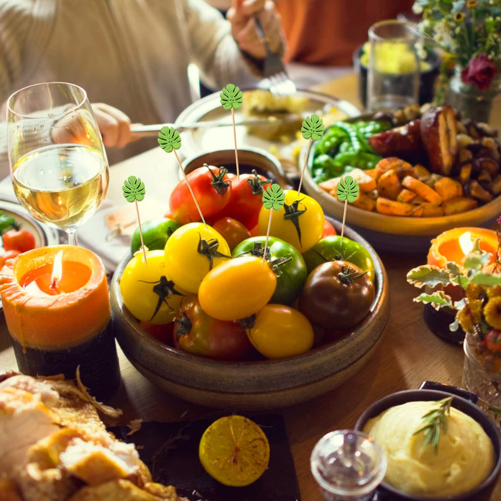 Tulip Cocktail Picks â€?Bamboo Toothpicks for Appetizers, Summer Party Skewers, Disposable Food Sticks 200 Pcs