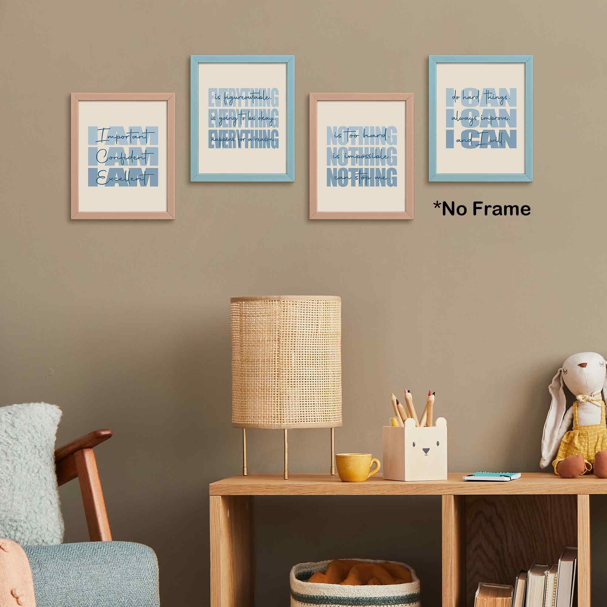 Set of 4 Inspirational Posters â€?Motivational Wall Art for Teen Girls & Women (8x10)