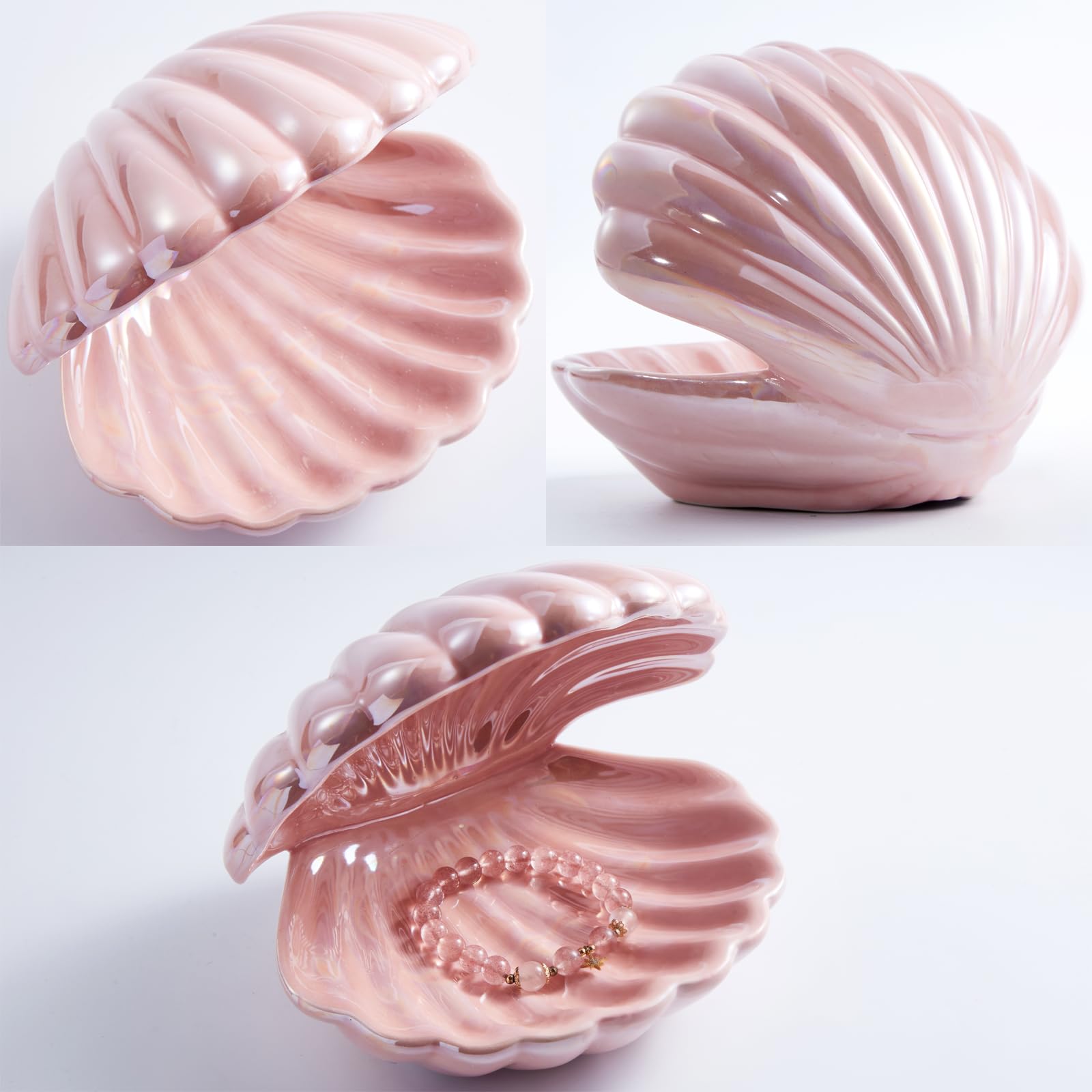 Ceramic Clamshell Jewelry Dish â€?Trinket Tray & Ring Holder