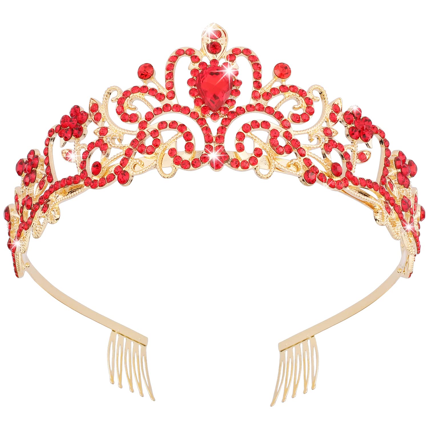 Princess Crystal Tiara Crown Headband Elegant Crown With Combs