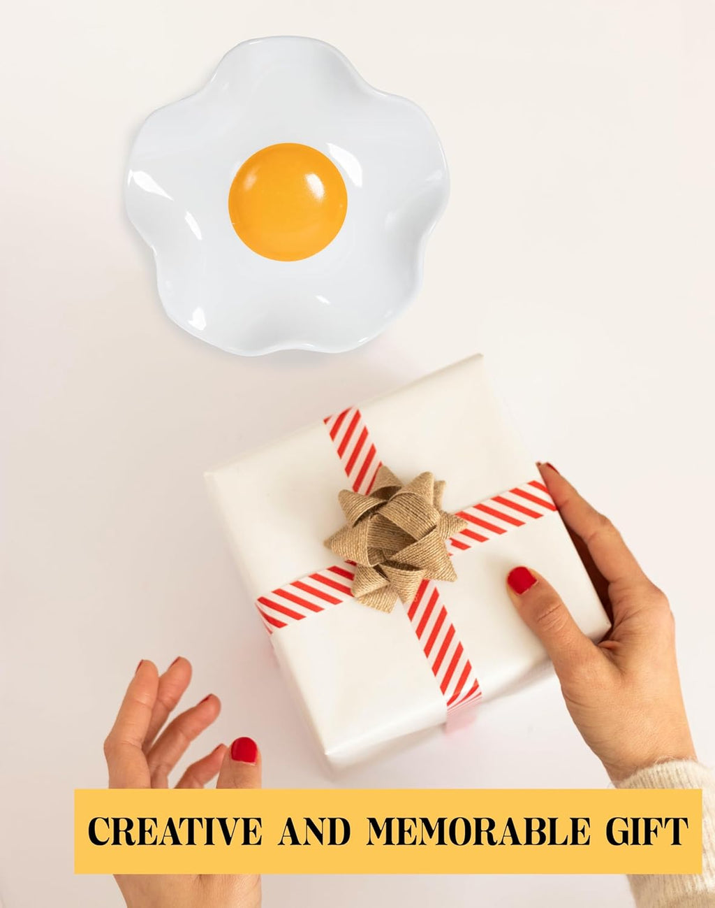 Fried Egg Ceramic Spoon Rest for stove top and kitchen counter | Large and Dishwasher-Safe Sponge Holder